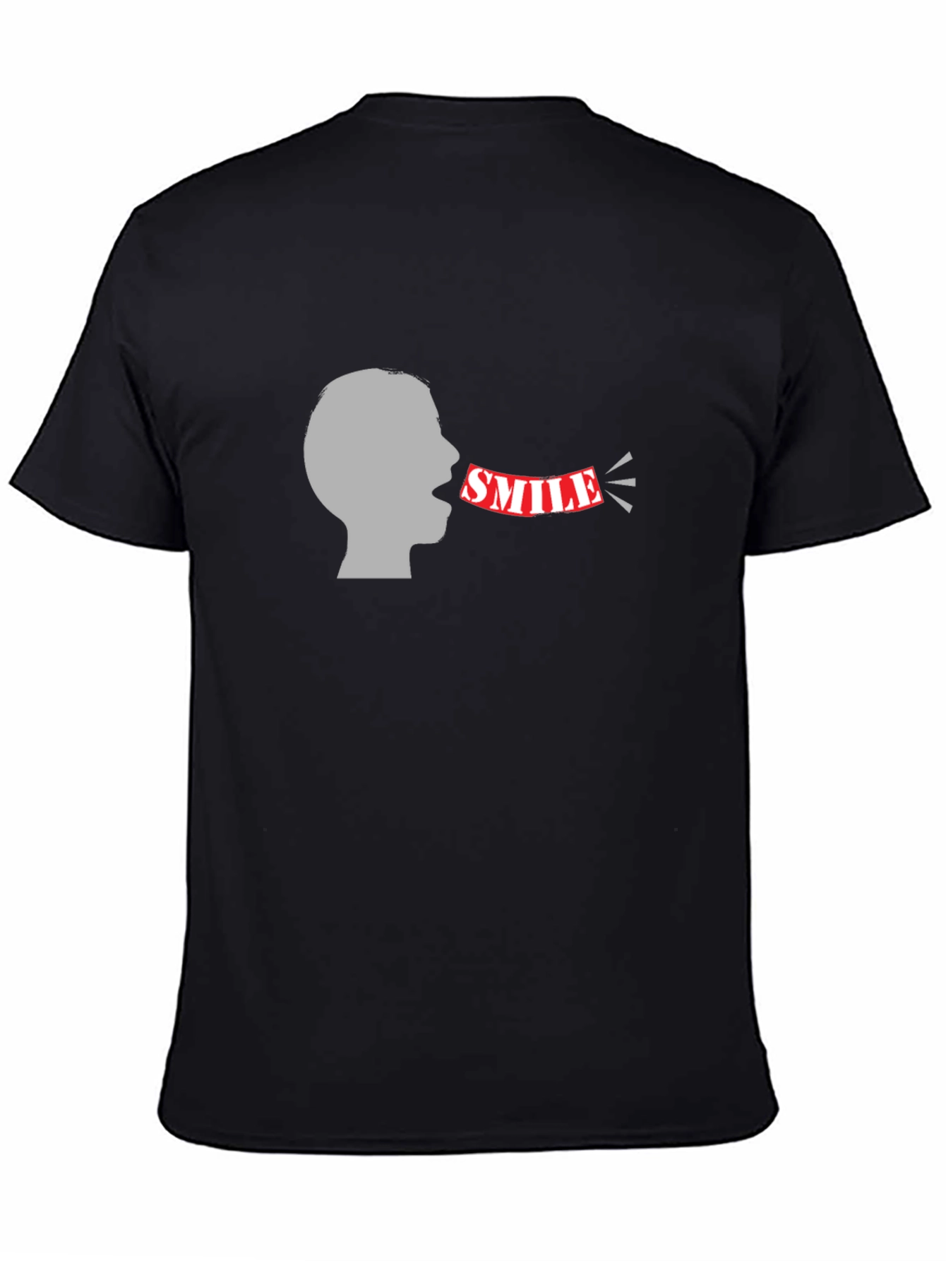 Smile Graphic Black Tee - Mens Fashion