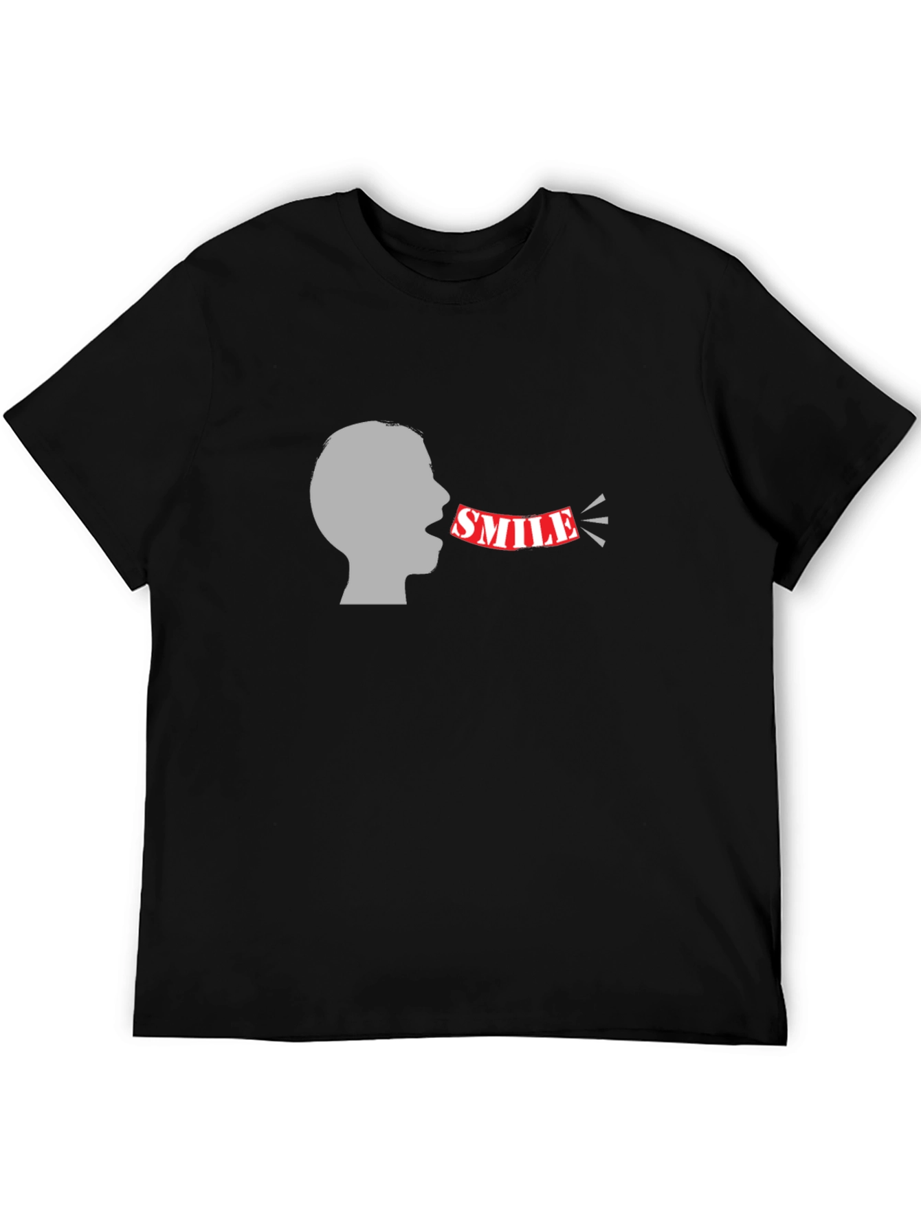 Smile Graphic Black Tee - Mens Fashion