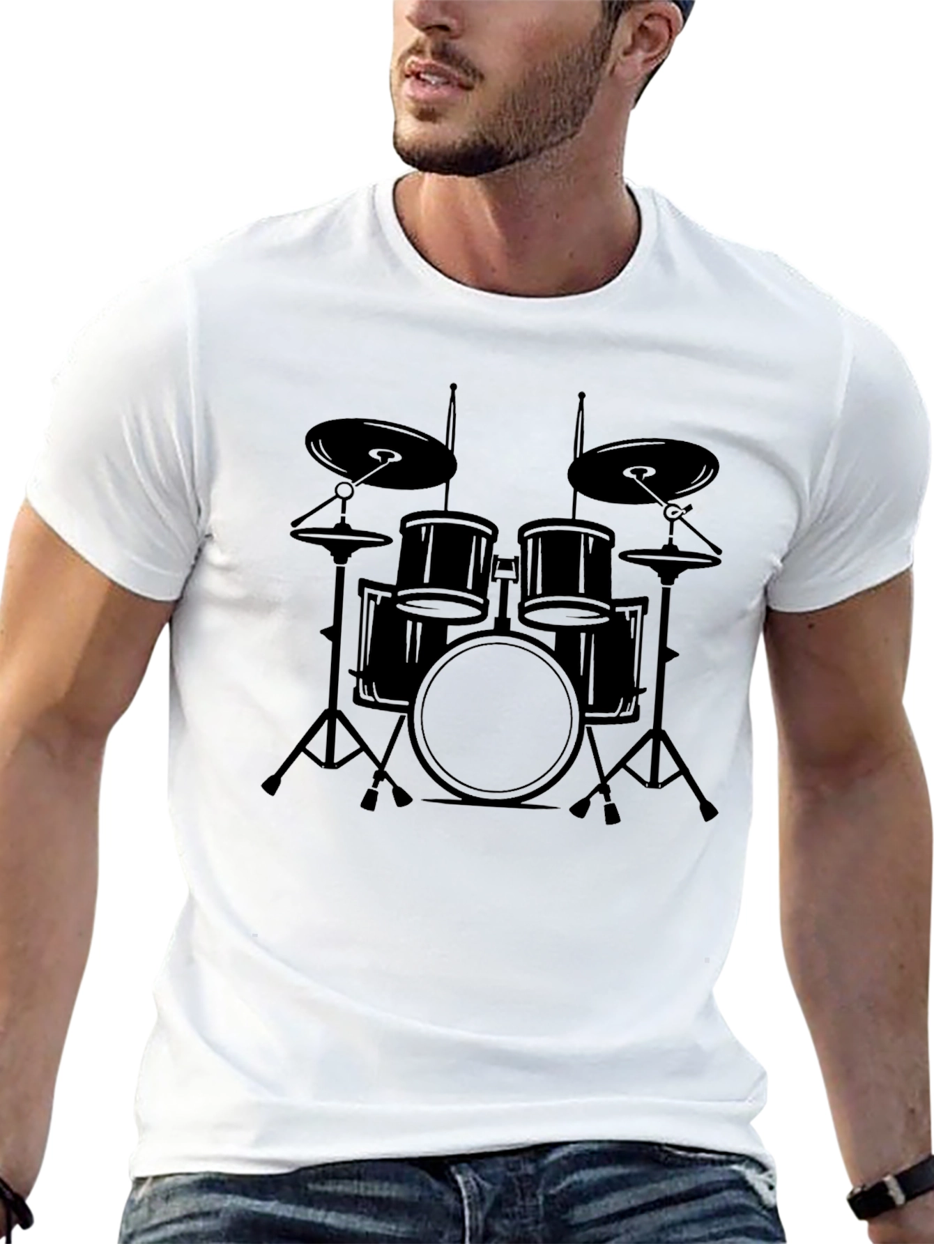 Drum Kit Graphic Tee - Musician T-Shirt