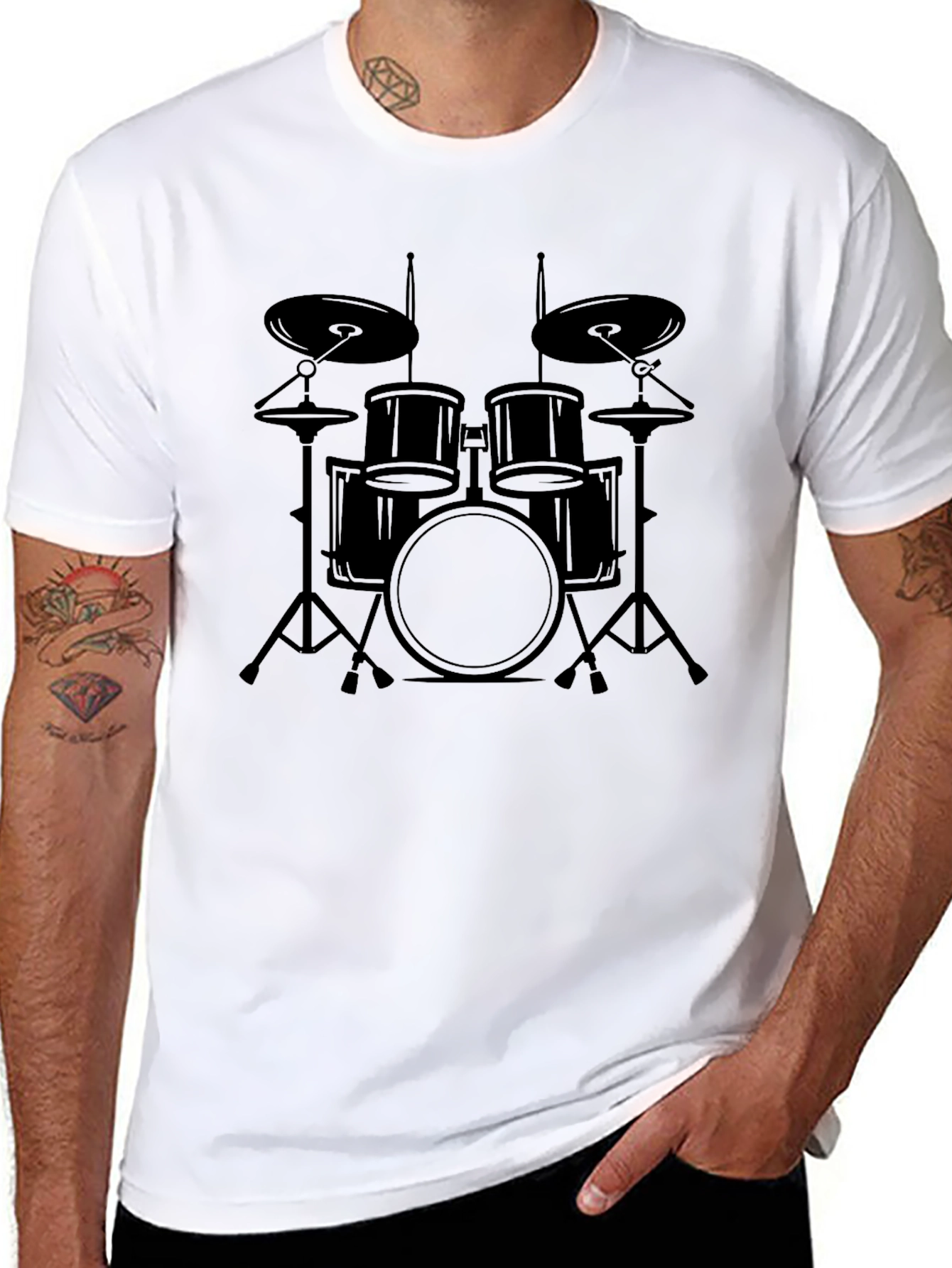 Drum Kit Graphic Tee - Musician T-Shirt