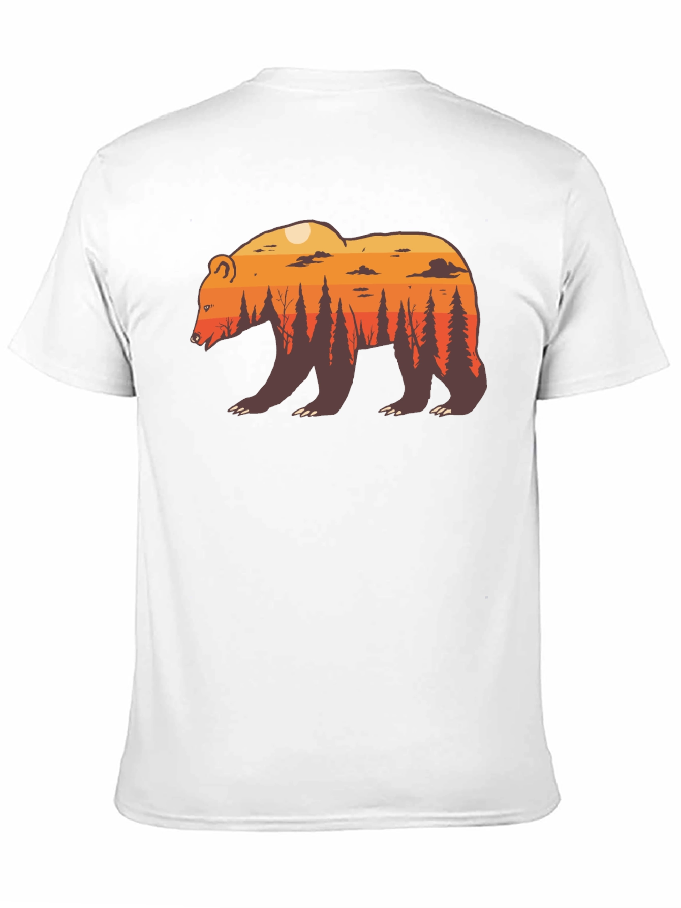 Nature Bear Graphic Tee - Stylish Crew Neck T-Shirt