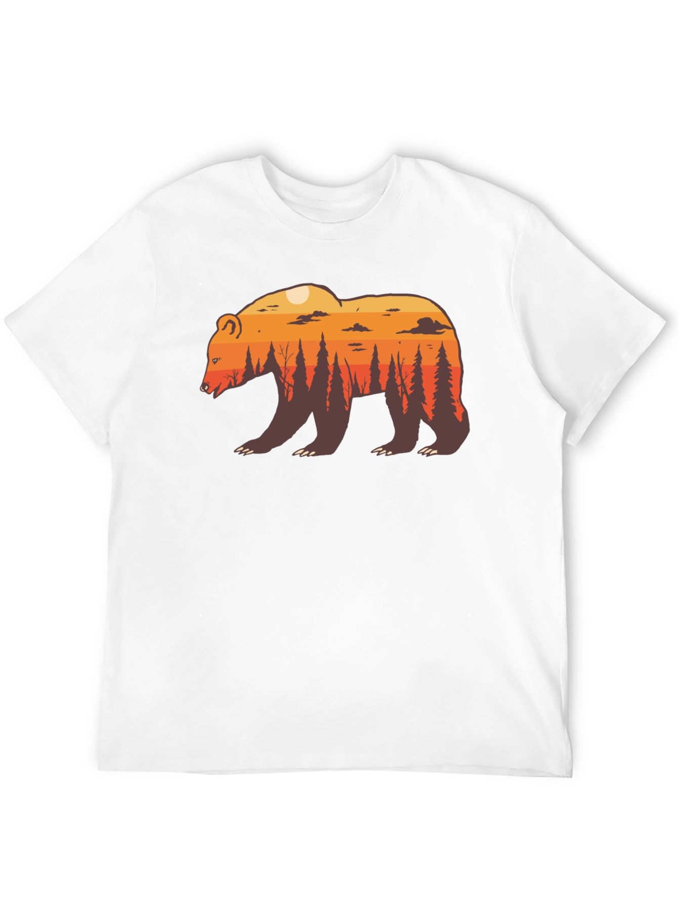 Nature Bear Graphic Tee - Stylish Crew Neck T-Shirt