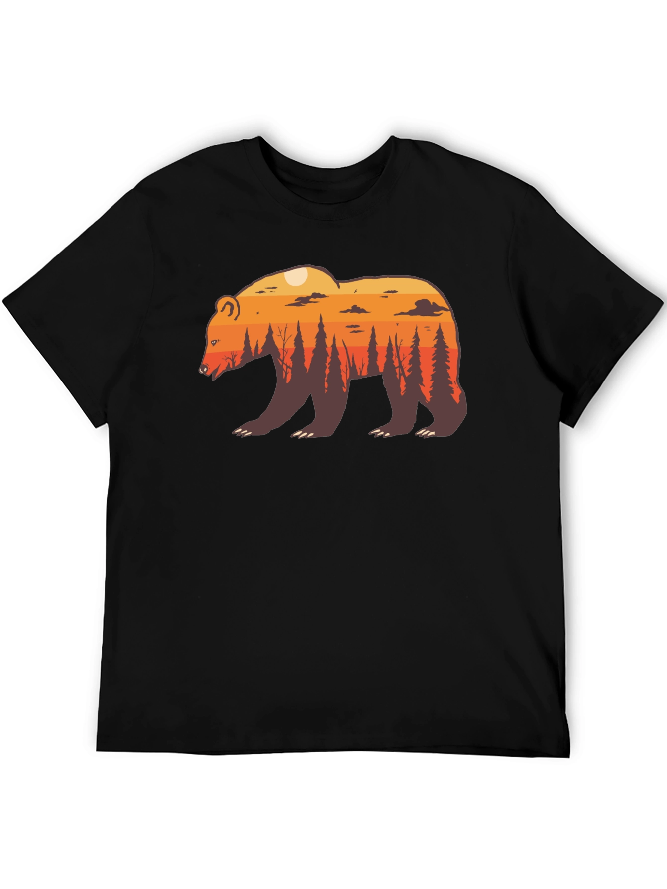 Nature Bear Graphic Tee - Stylish Crew Neck T-Shirt