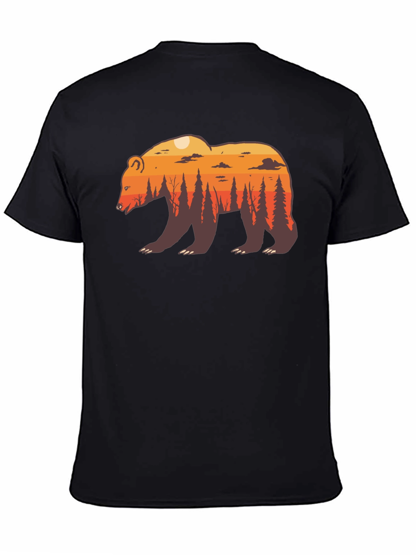 Nature Bear Graphic Tee - Stylish Crew Neck T-Shirt