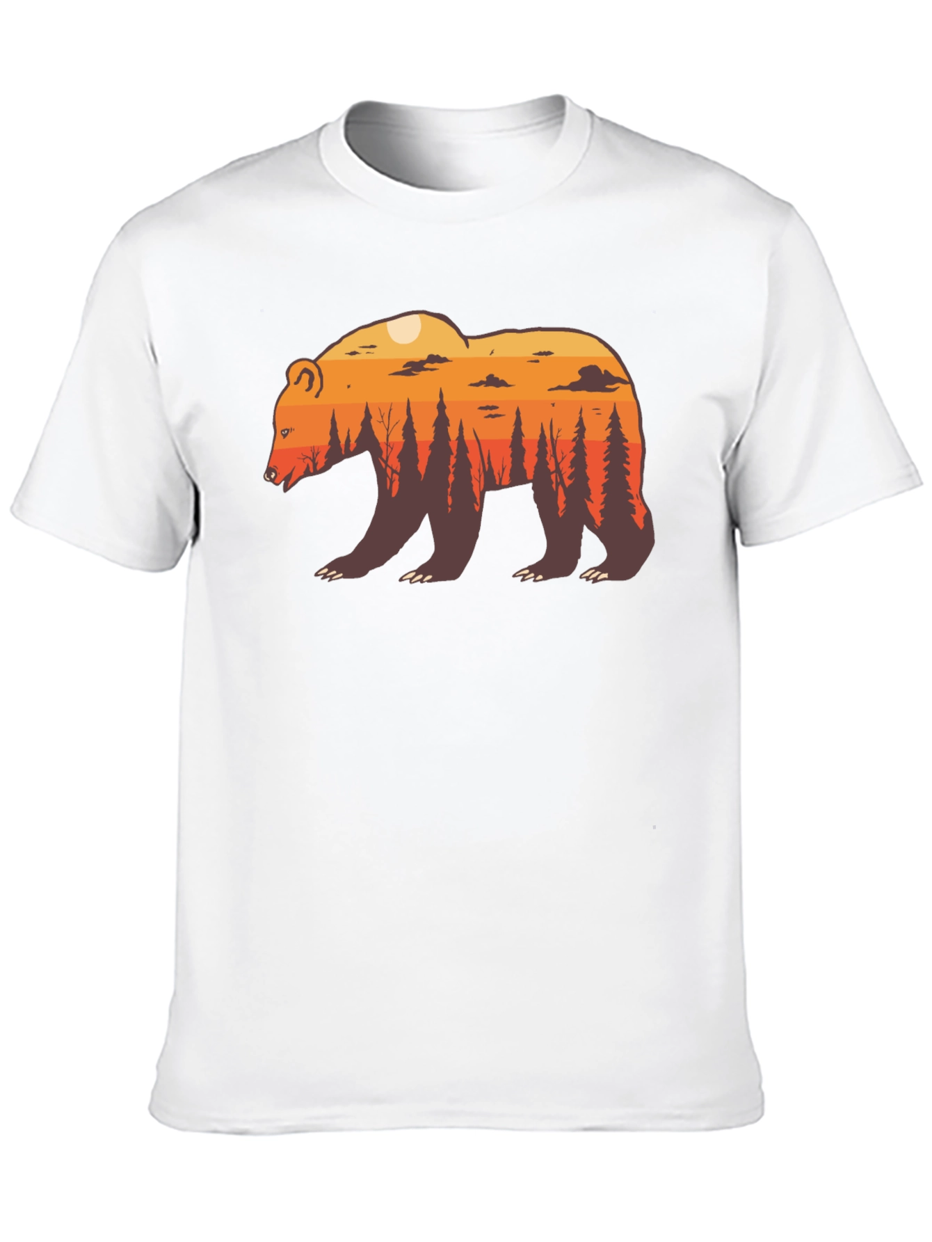 Nature Bear Graphic Tee - Stylish Crew Neck T-Shirt