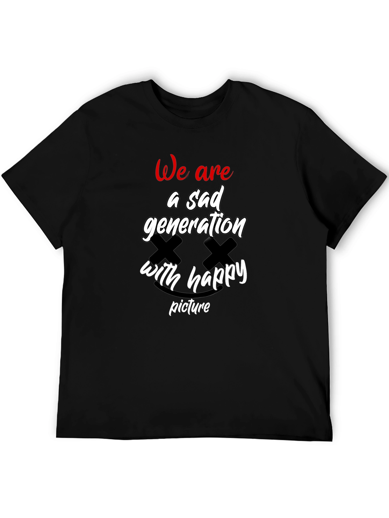 Sad Generation Graphic T-Shirt - Trendy Black Tee