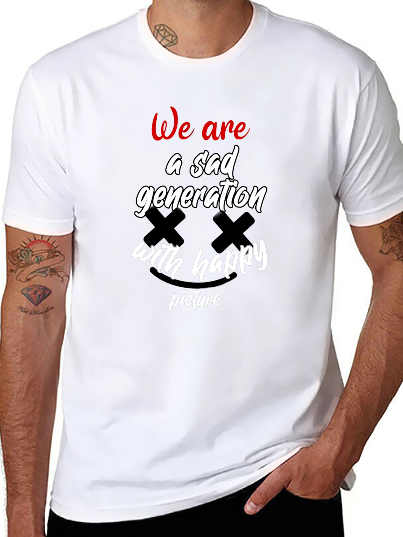 Sad Generation Graphic T-Shirt - Trendy Black Tee