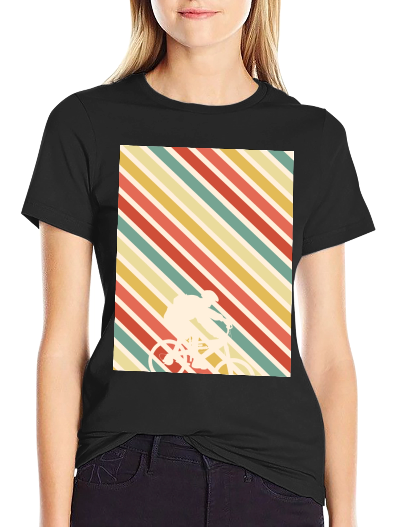 Retro Stripes Cyclist T-Shirt