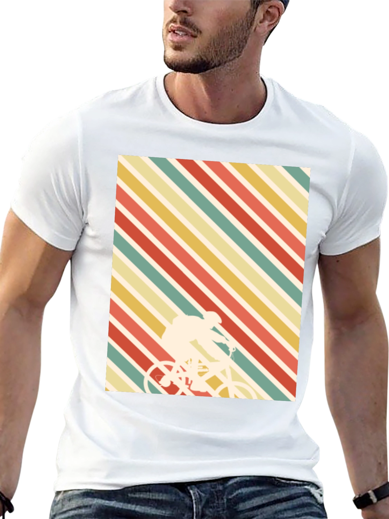 Retro Stripes Cyclist T-Shirt