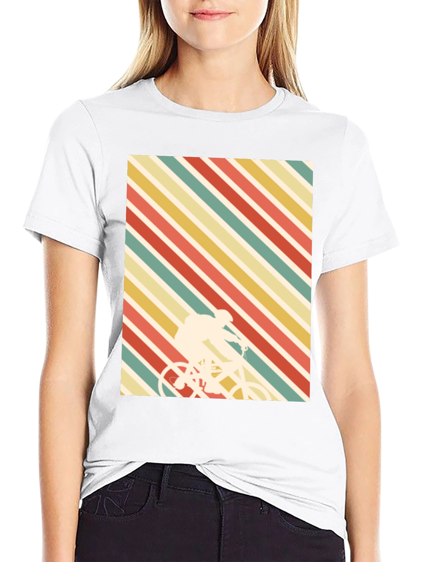 Retro Stripes Cyclist T-Shirt