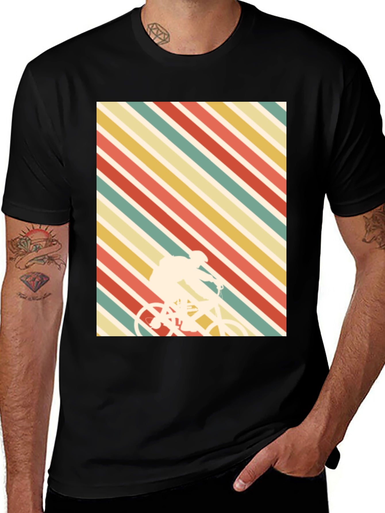Retro Stripes Cyclist T-Shirt