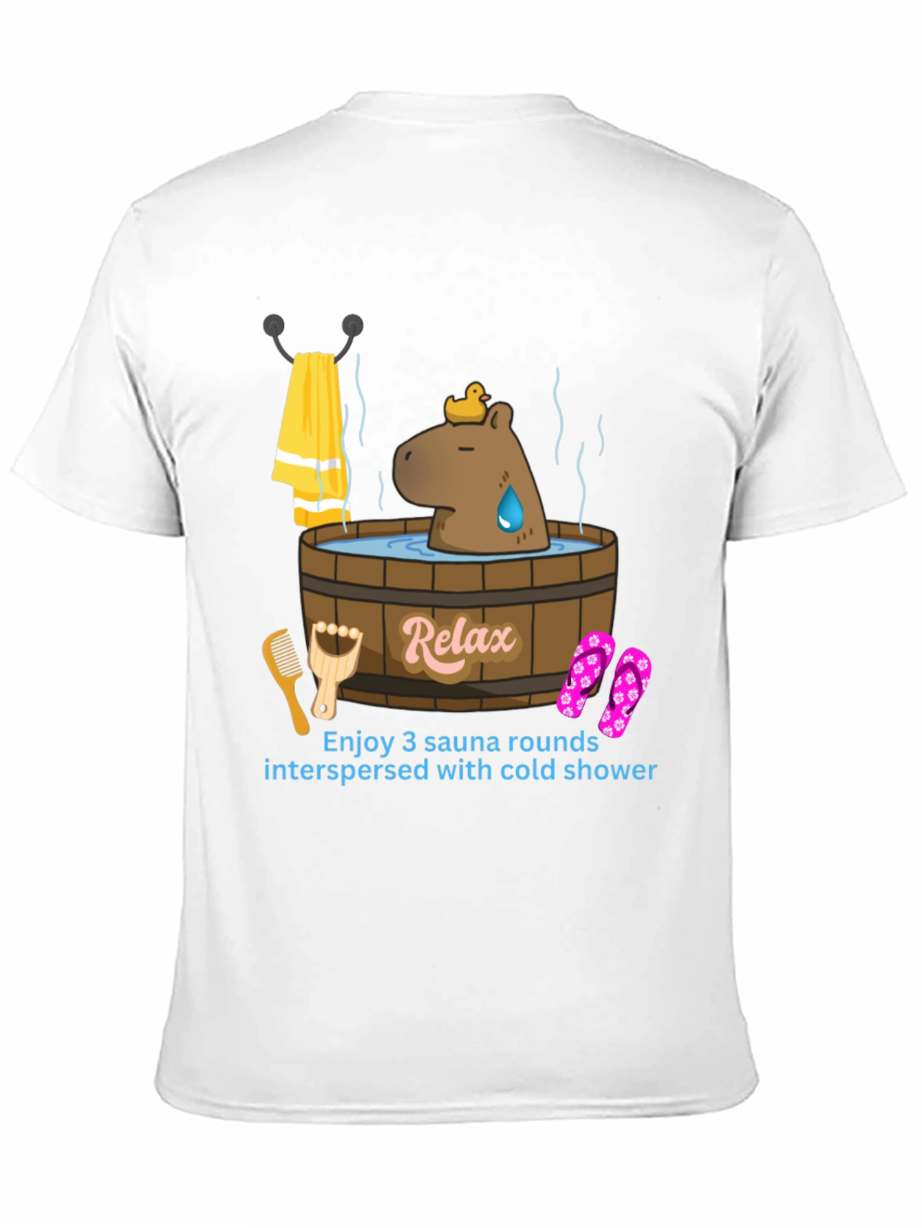 Relaxing Sauna Time T-Shirt - Capybara in Tub!