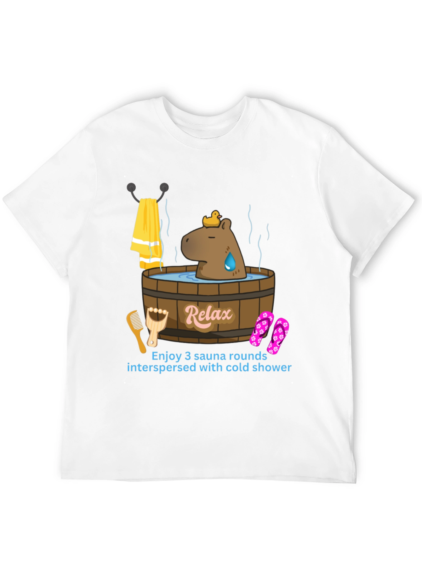 Relaxing Sauna Time T-Shirt - Capybara in Tub!