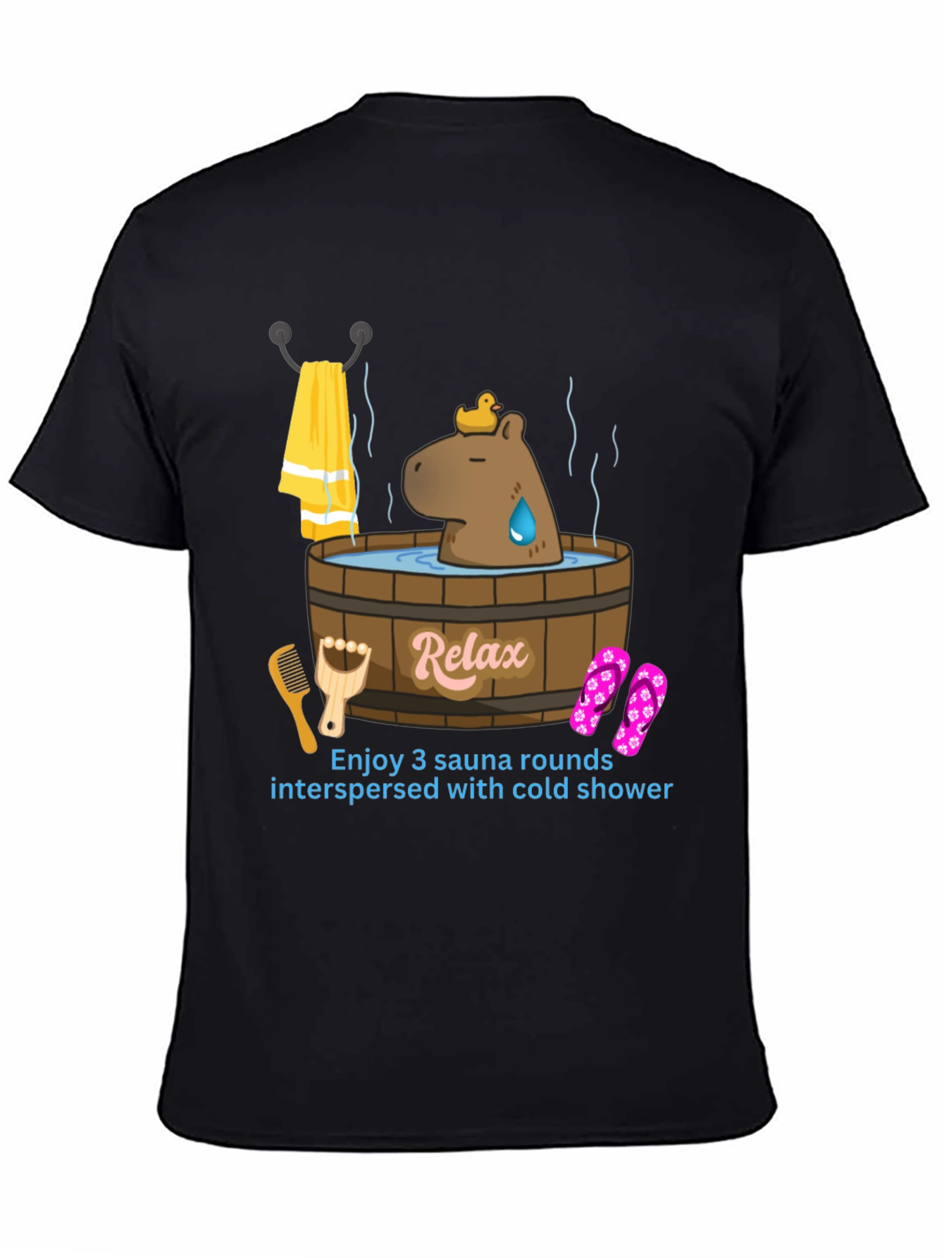 Relaxing Sauna Time T-Shirt - Capybara in Tub!
