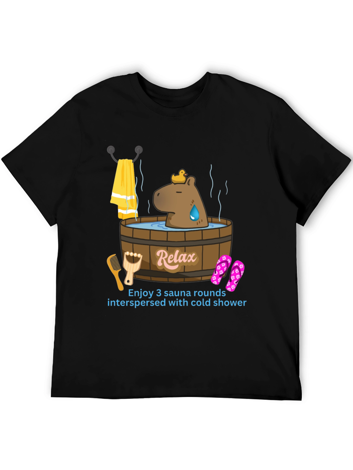 Relaxing Sauna Time T-Shirt - Capybara in Tub!