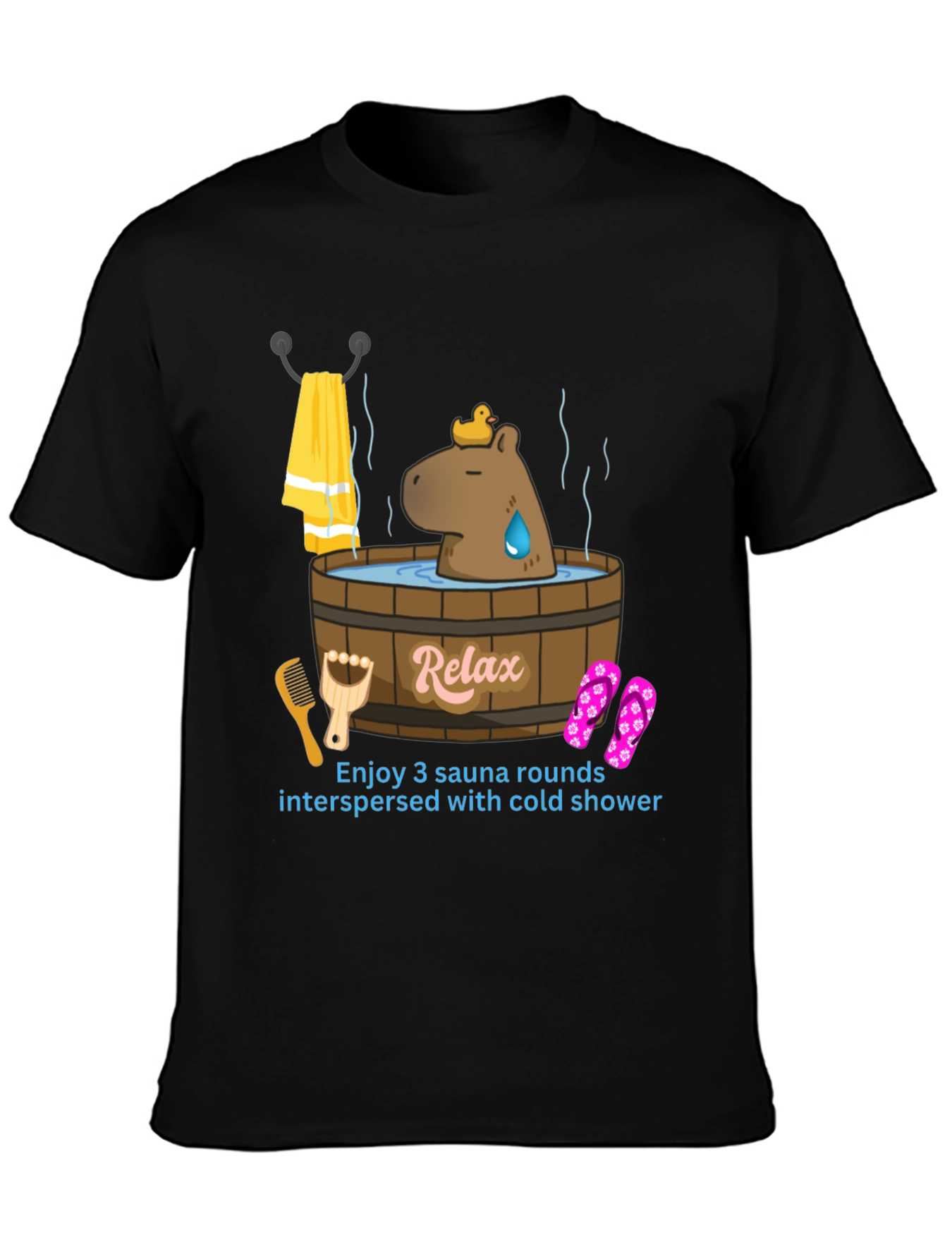Relaxing Sauna Time T-Shirt - Capybara in Tub!