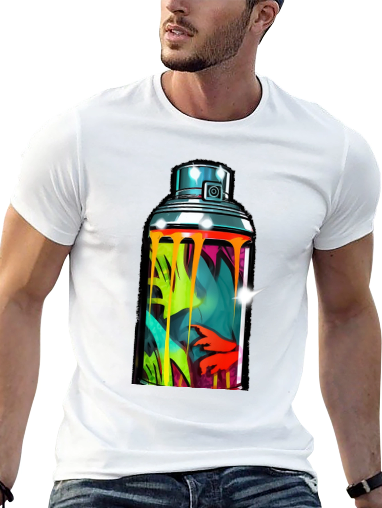 Spray Paint Can Graphic Tee - Urban Art Shirt
