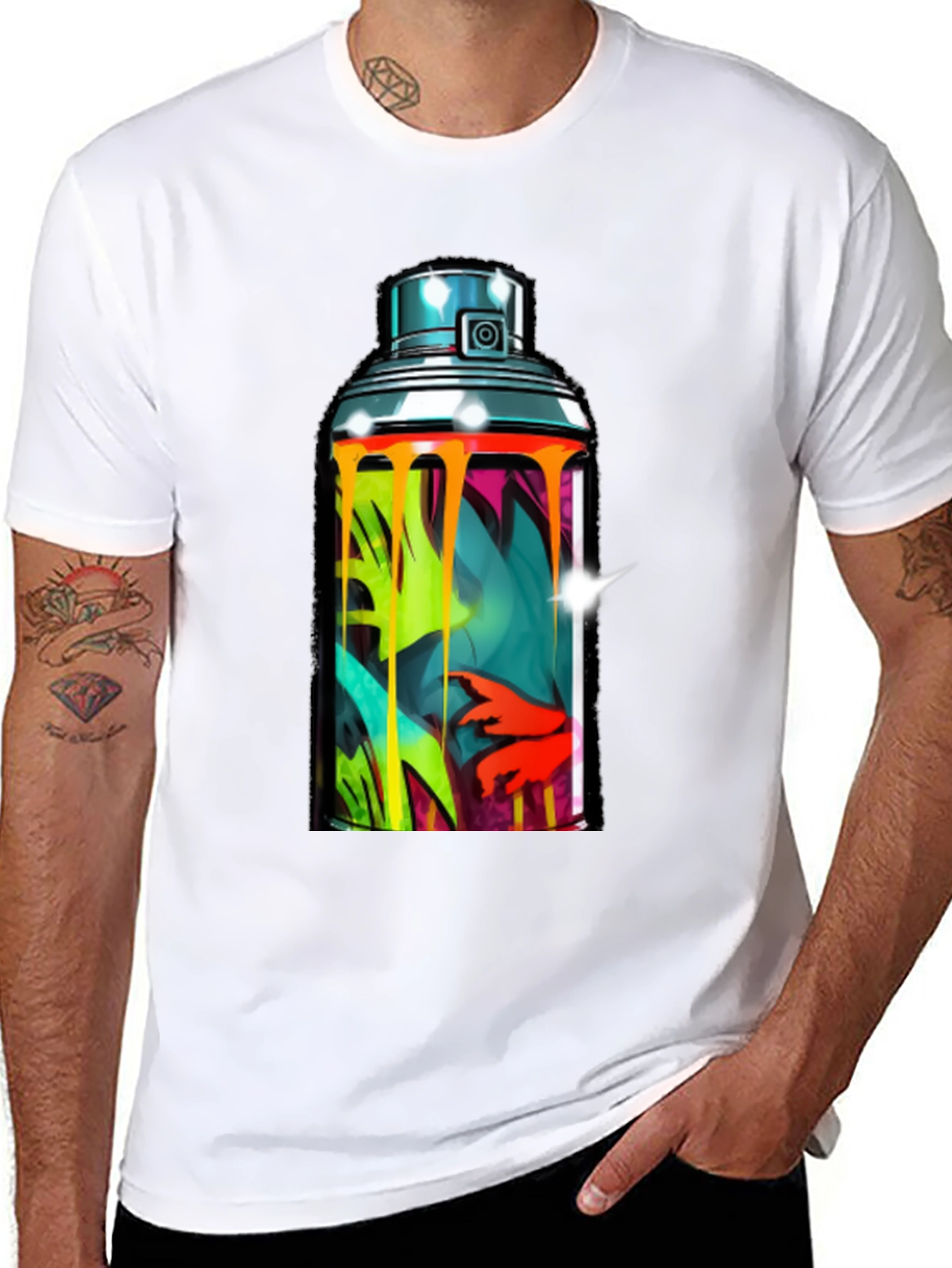 Spray Paint Can Graphic Tee - Urban Art Shirt