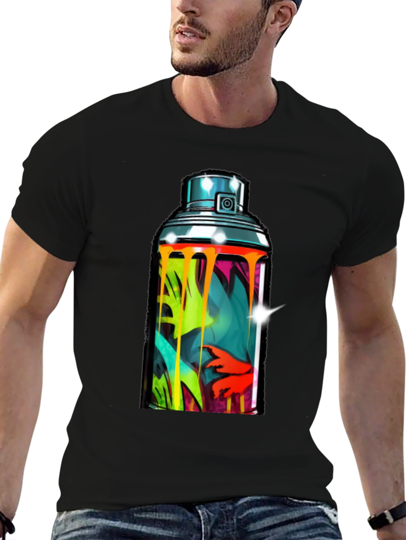 Spray Paint Can Graphic Tee - Urban Art Shirt