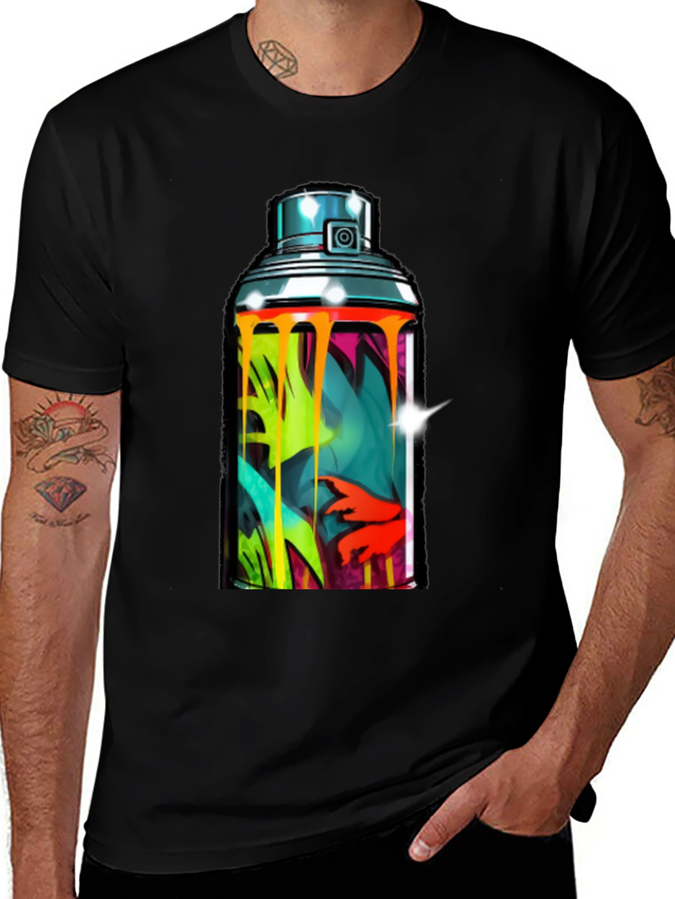 Spray Paint Can Graphic Tee - Urban Art Shirt