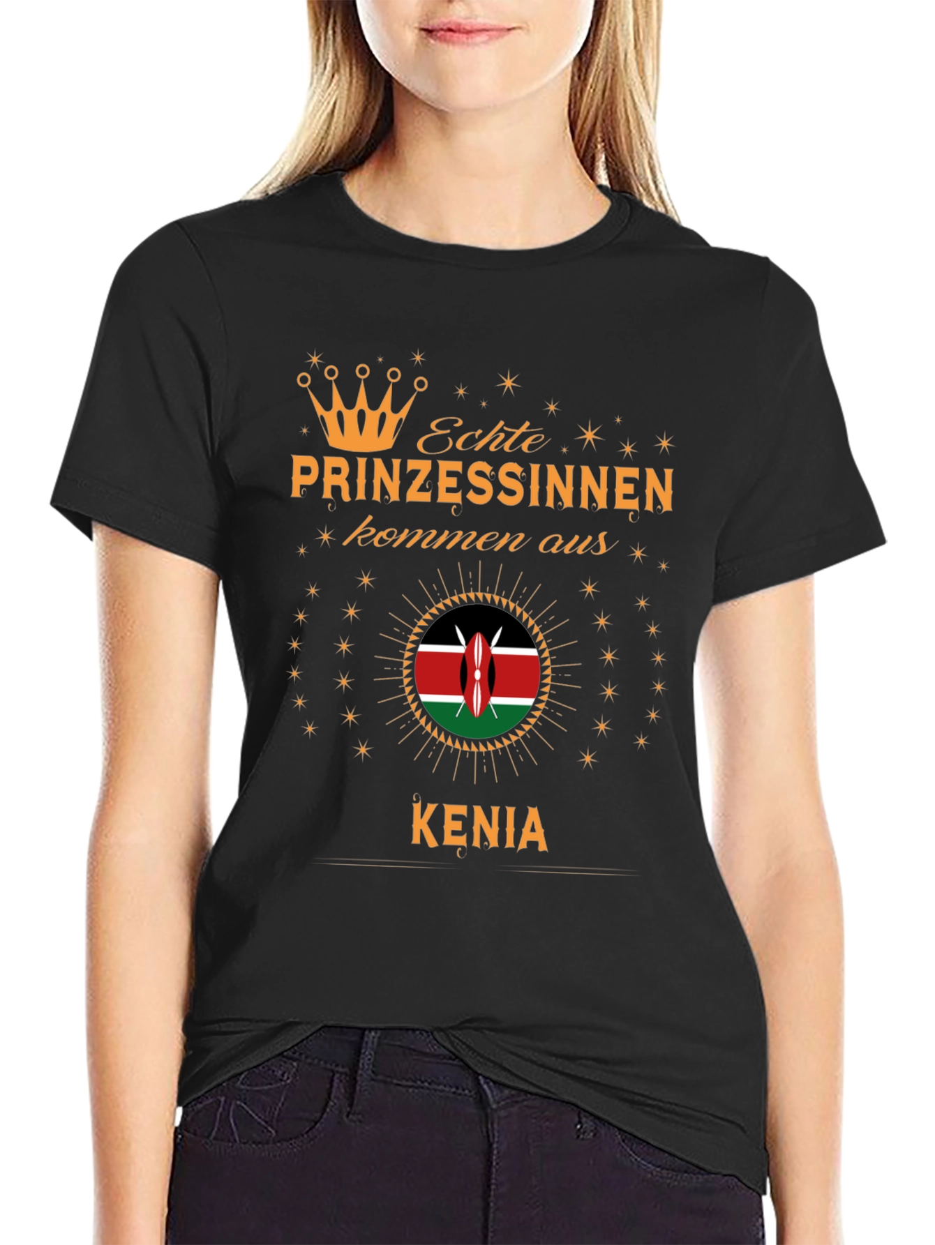 Kenyan Princess T-Shirt - Black Graphic Tee