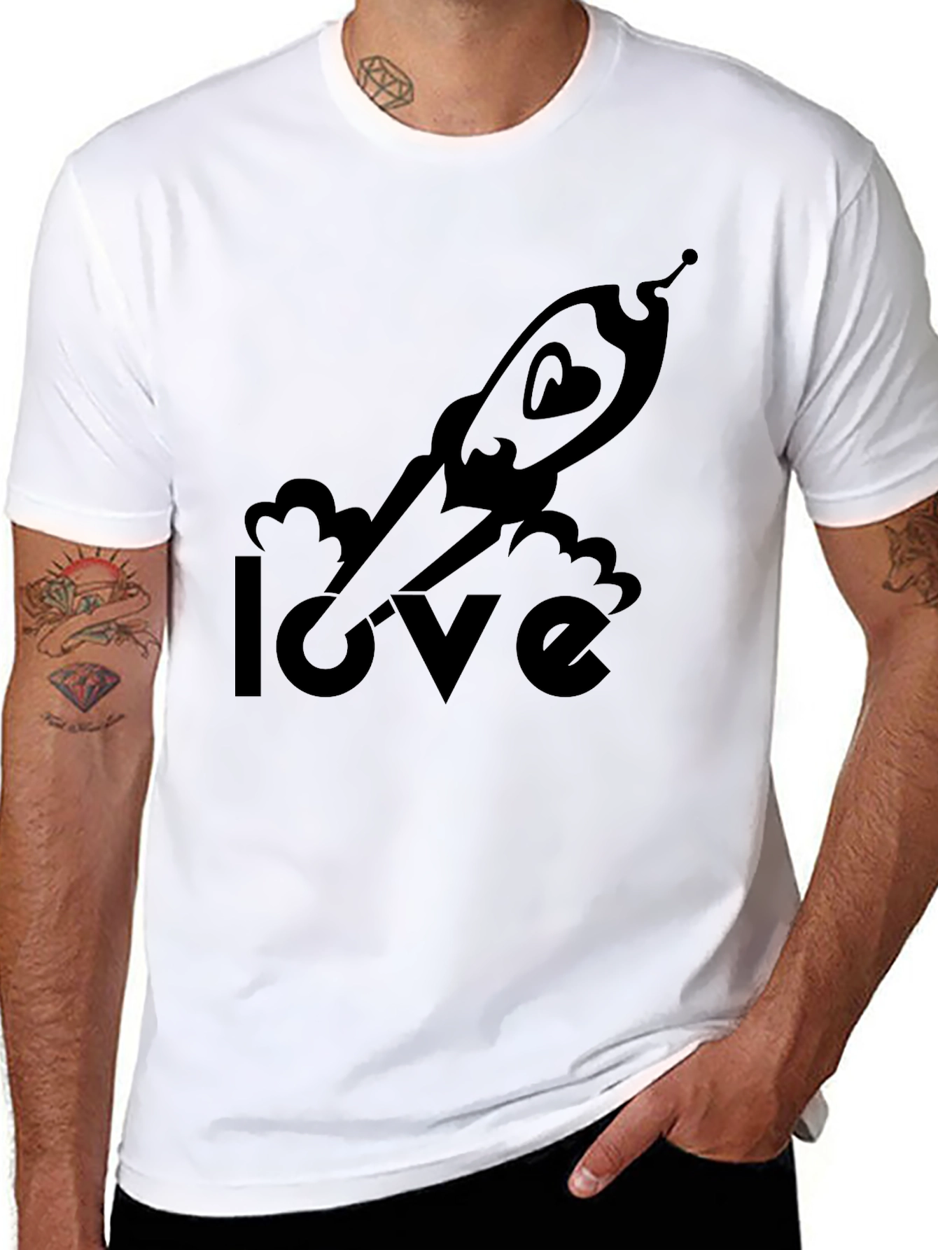 Love Rocket T-Shirt - Space Heart Graphic Tee