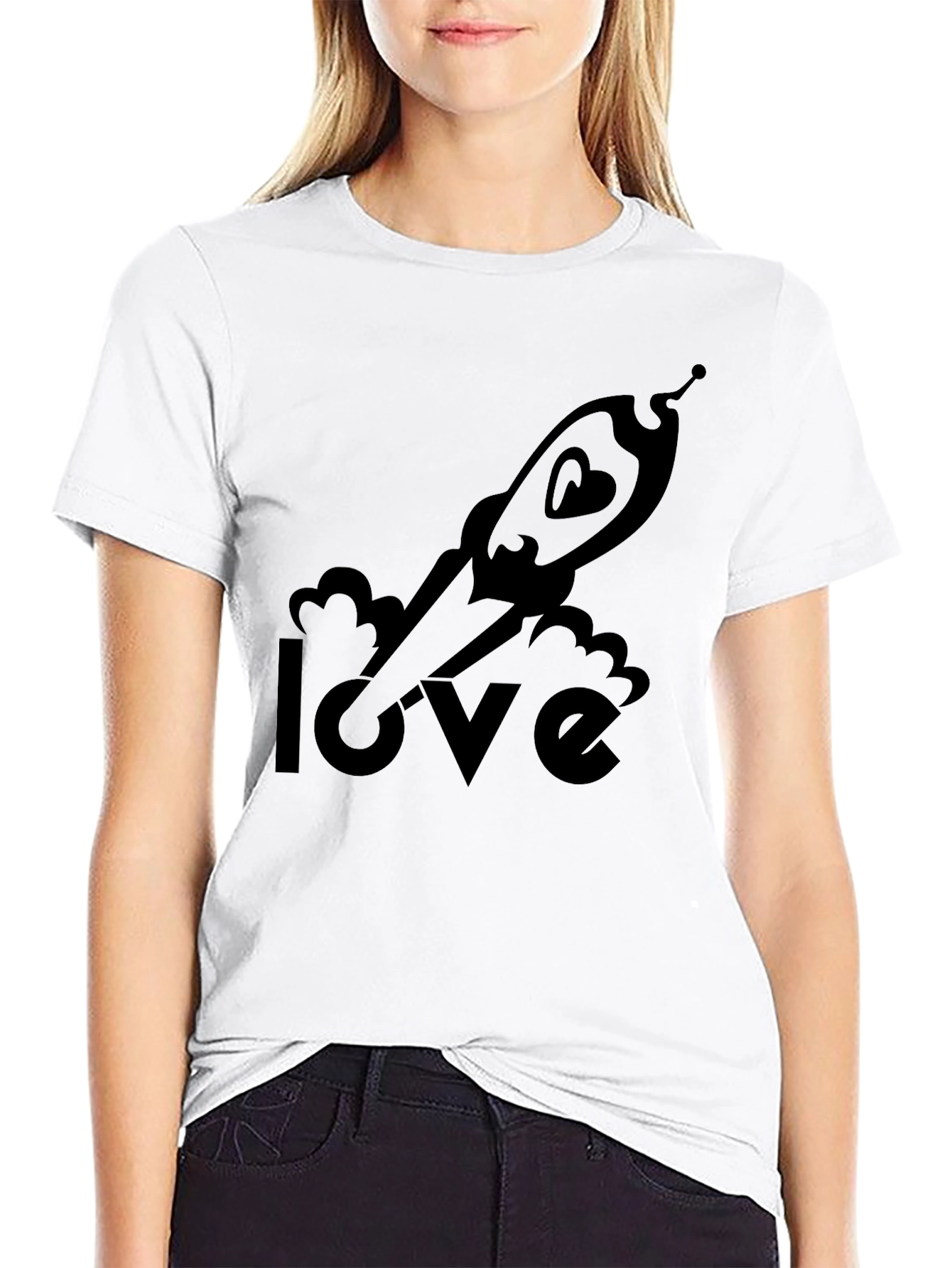 Love Rocket T-Shirt - Space Heart Graphic Tee