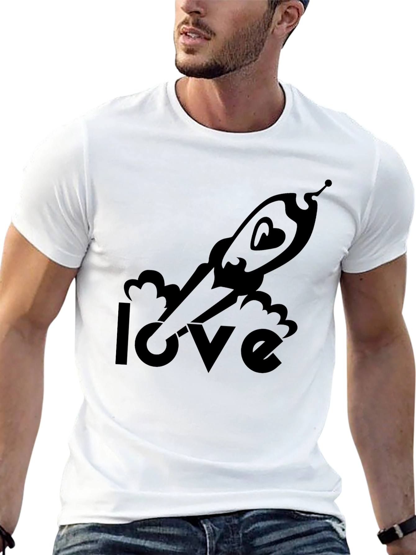 Love Rocket T-Shirt - Space Heart Graphic Tee