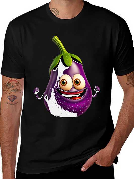Eggplant Cartoon T-Shirt - Fun & Unique Design