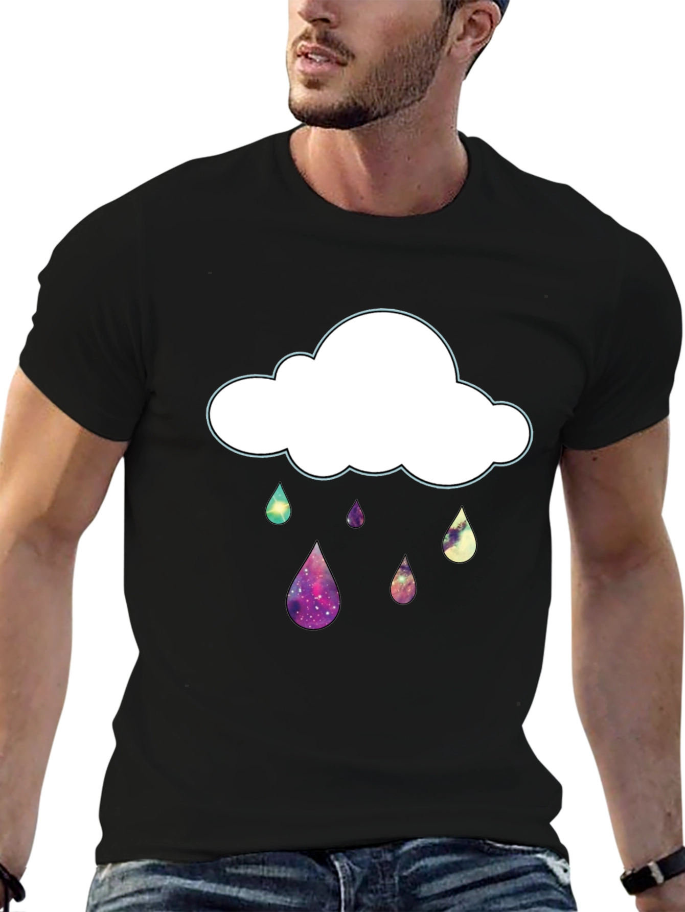 Galaxy Rain Cloud Graphic T-Shirt