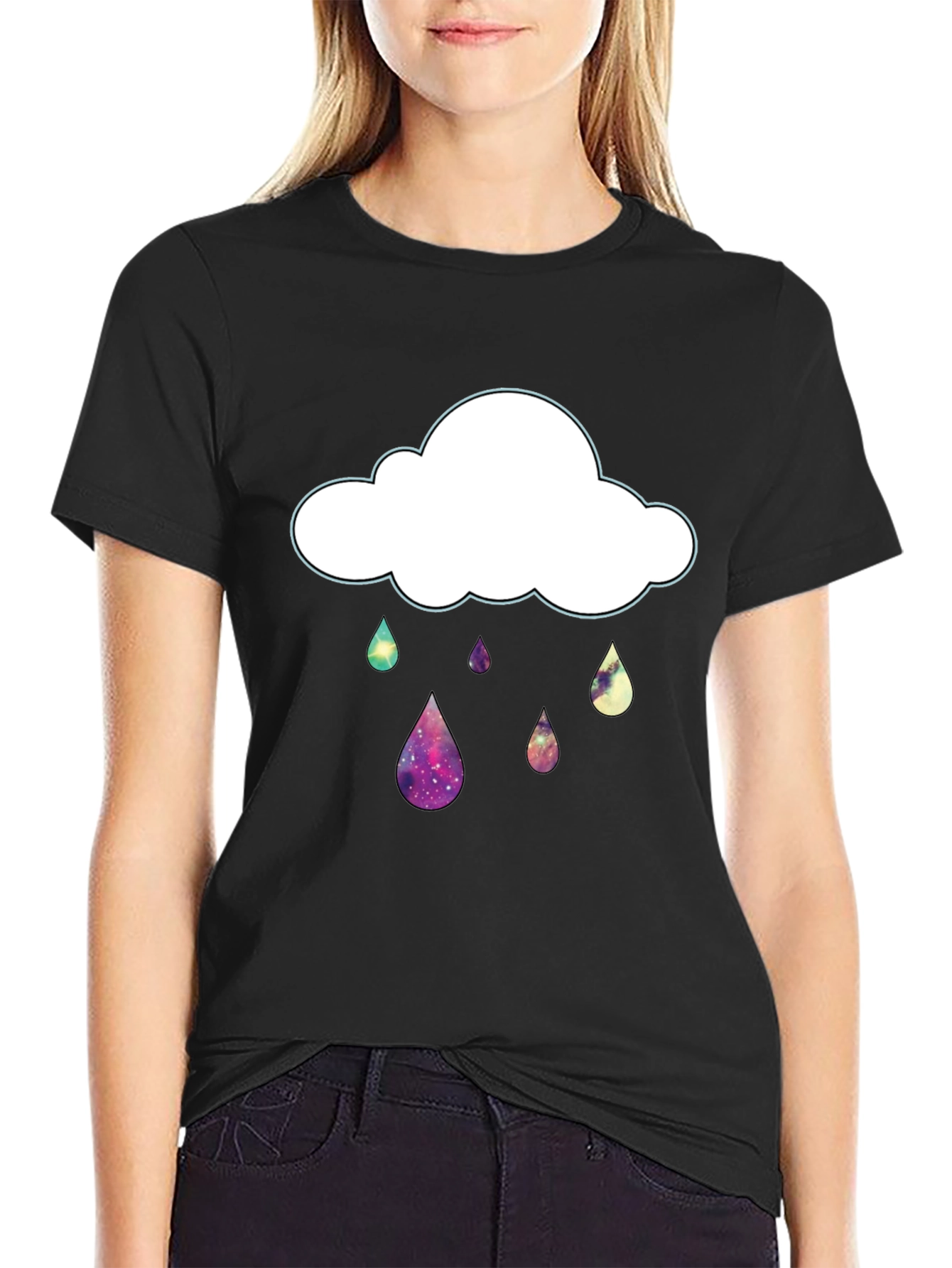 Galaxy Rain Cloud Graphic T-Shirt