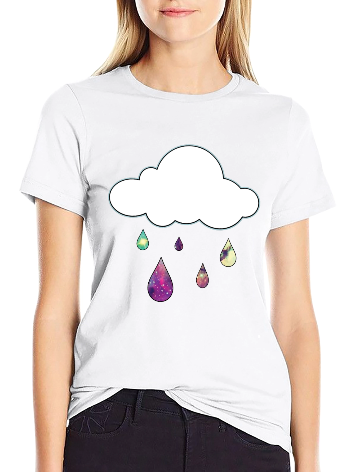 Galaxy Rain Cloud Graphic T-Shirt