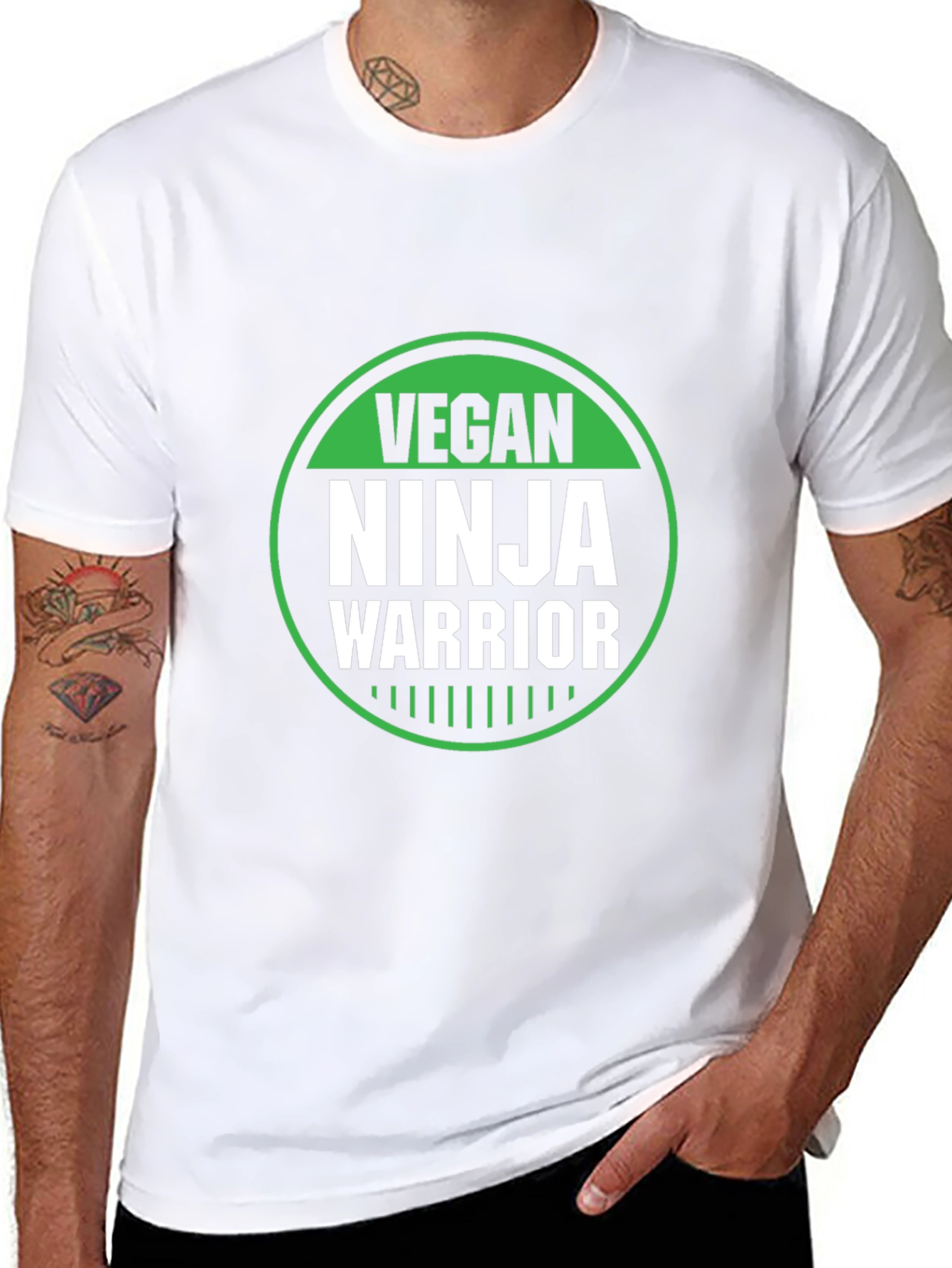 Vegan Ninja Warrior Graphic Tee - Black