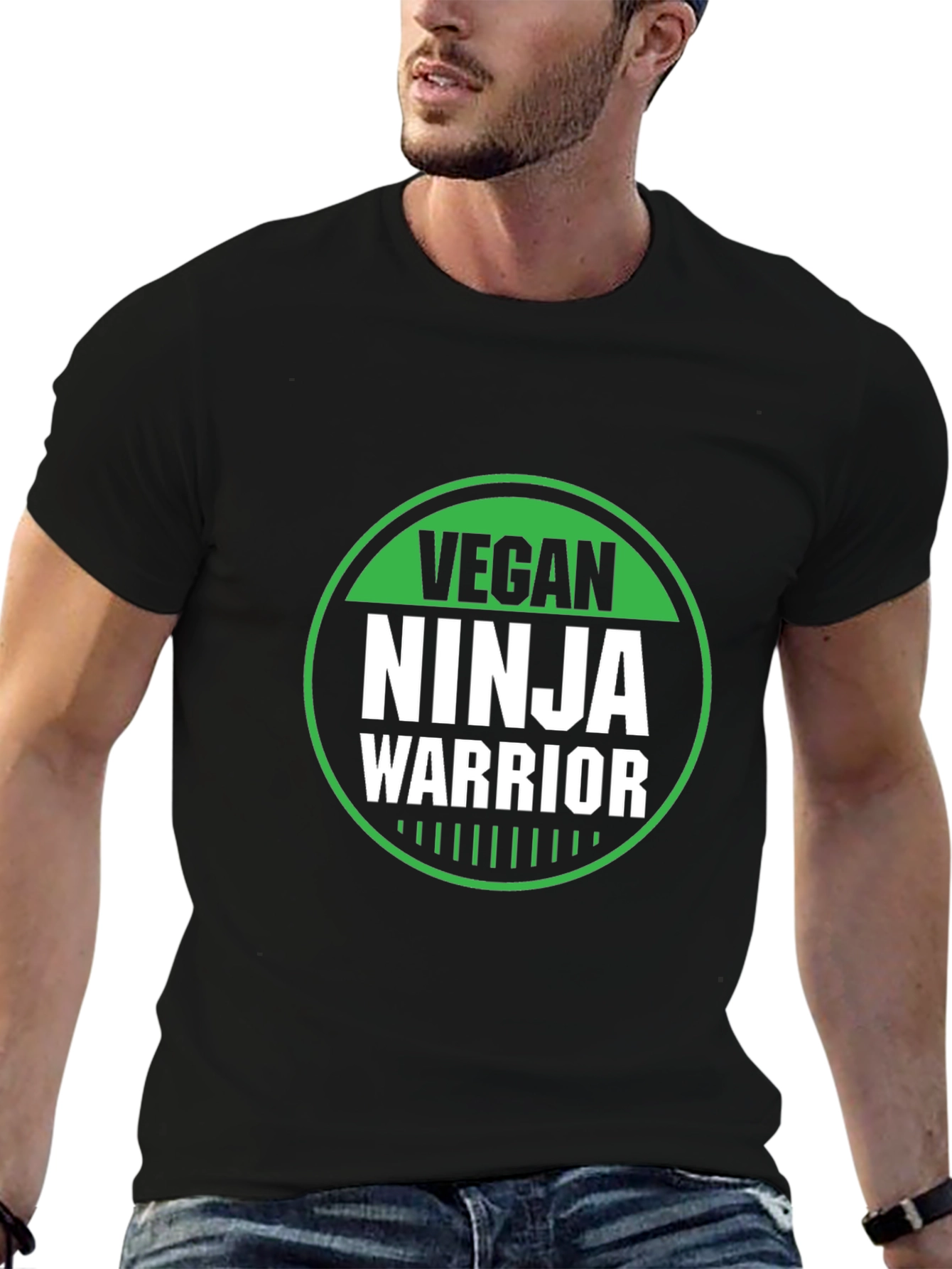 Vegan Ninja Warrior Graphic Tee - Black