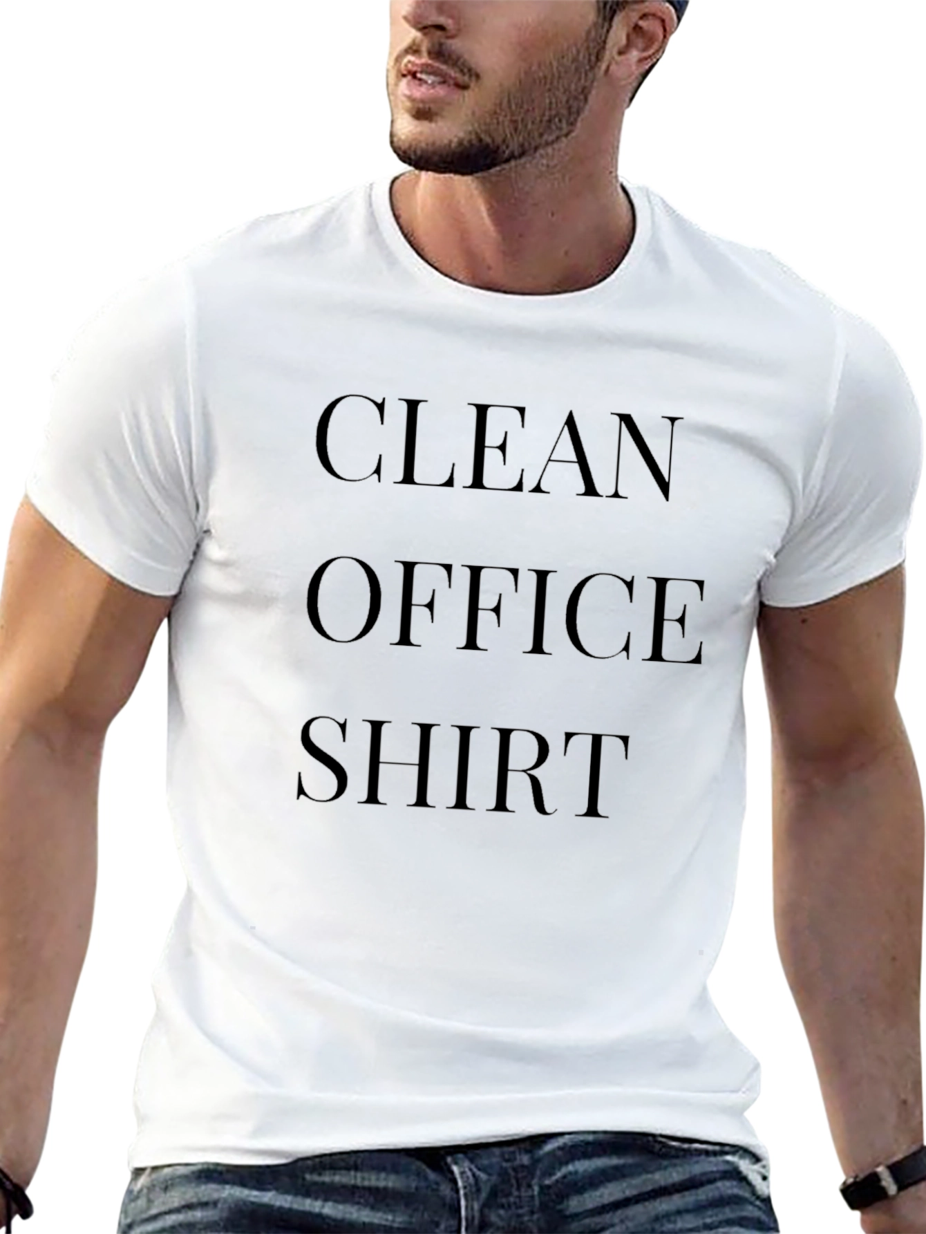 Clean Office Shirt - Mens Solid Black Tee