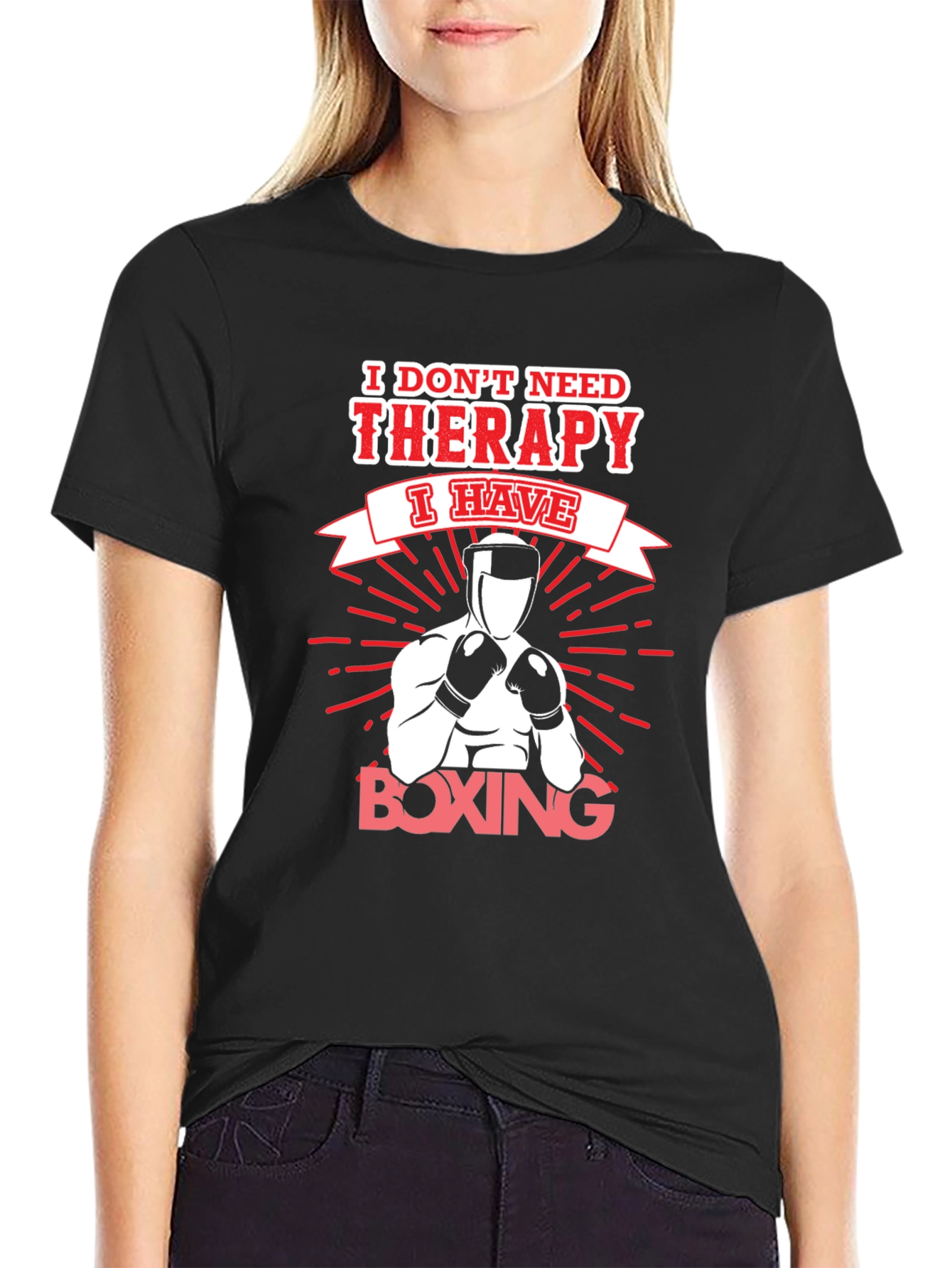 Boxing Therapy T-Shirt - Black Graphic Tee