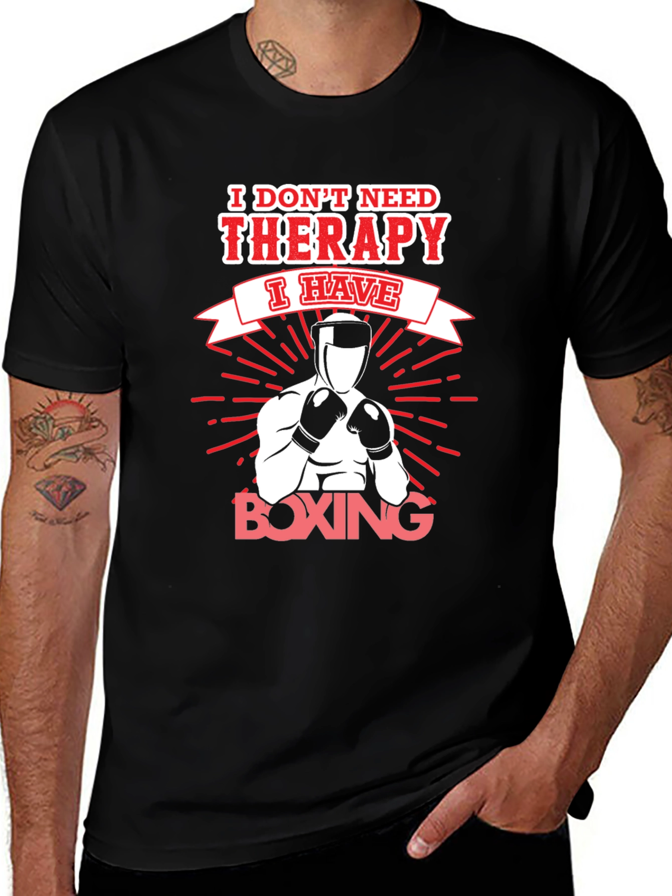 Boxing Therapy T-Shirt - Black Graphic Tee