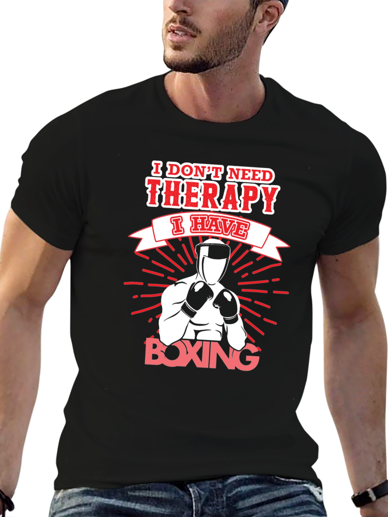 Boxing Therapy T-Shirt - Black Graphic Tee