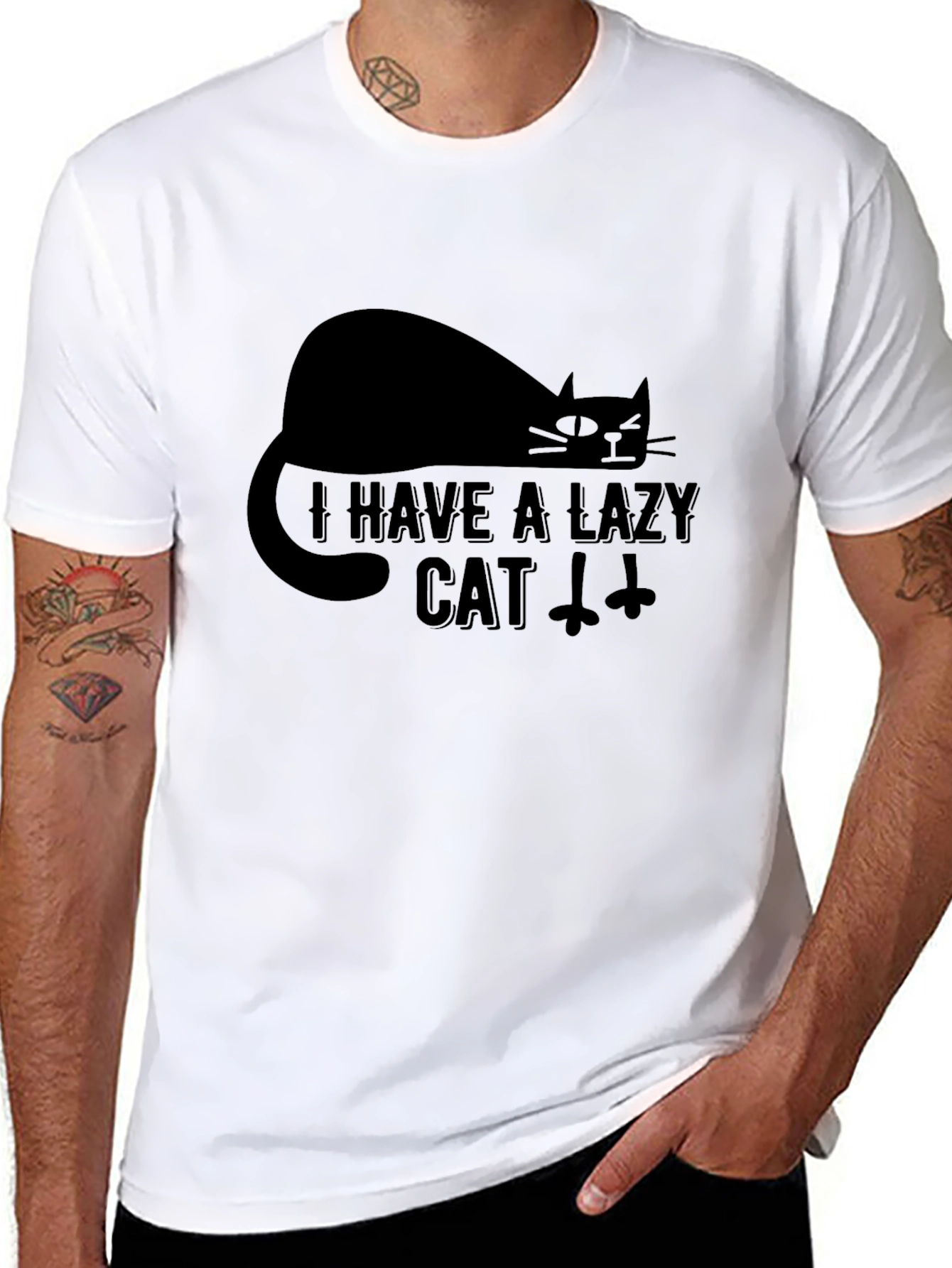Lazy Cat Graphic T-Shirt - Comfortable & Stylish