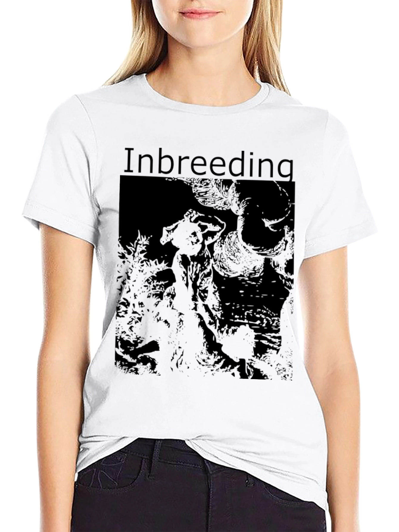 Edgy Inbreeding Graphic T-Shirt - Black