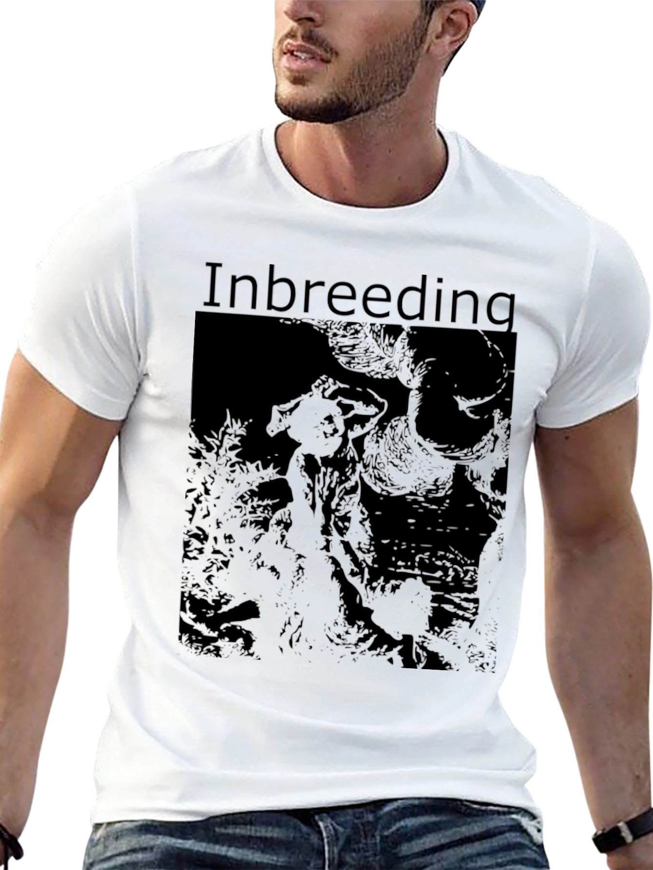 Edgy Inbreeding Graphic T-Shirt - Black