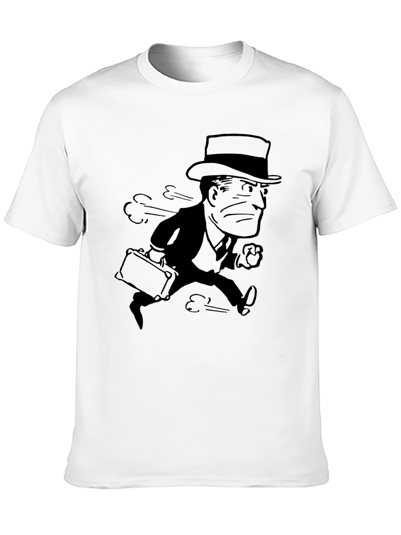 Retro Cartoon Running Man Black T-Shirt