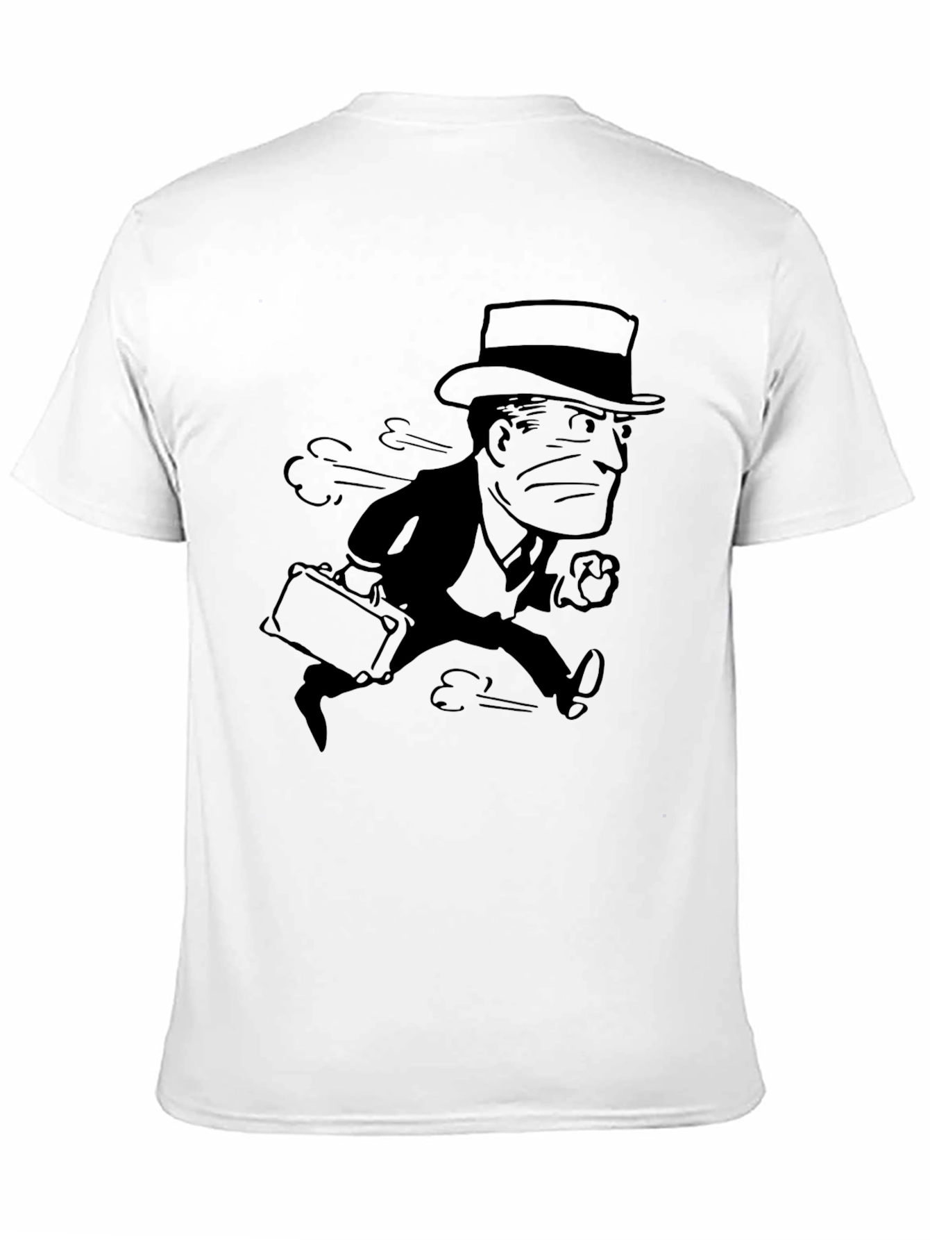 Retro Cartoon Running Man Black T-Shirt