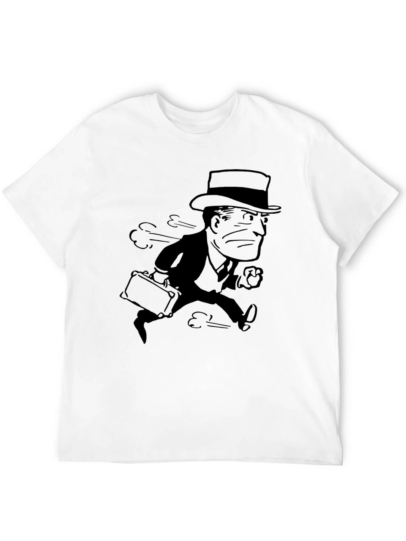 Retro Cartoon Running Man Black T-Shirt