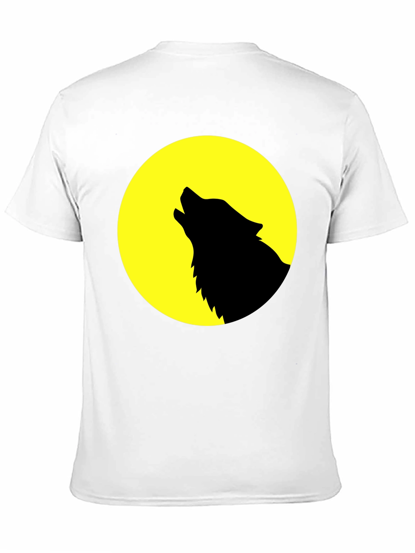 Wolf Howling at Moon Graphic T-Shirt - Black