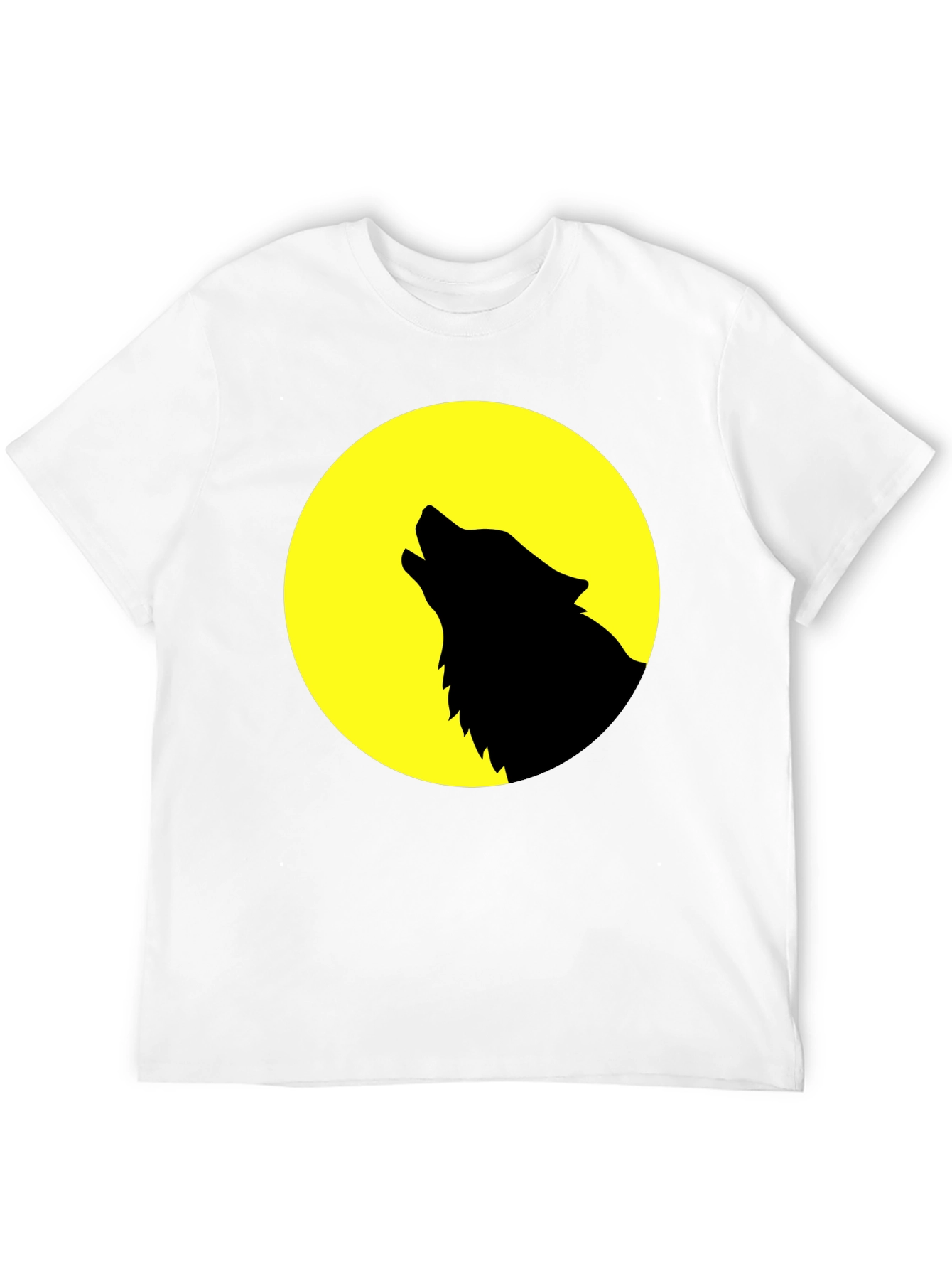 Wolf Howling at Moon Graphic T-Shirt - Black