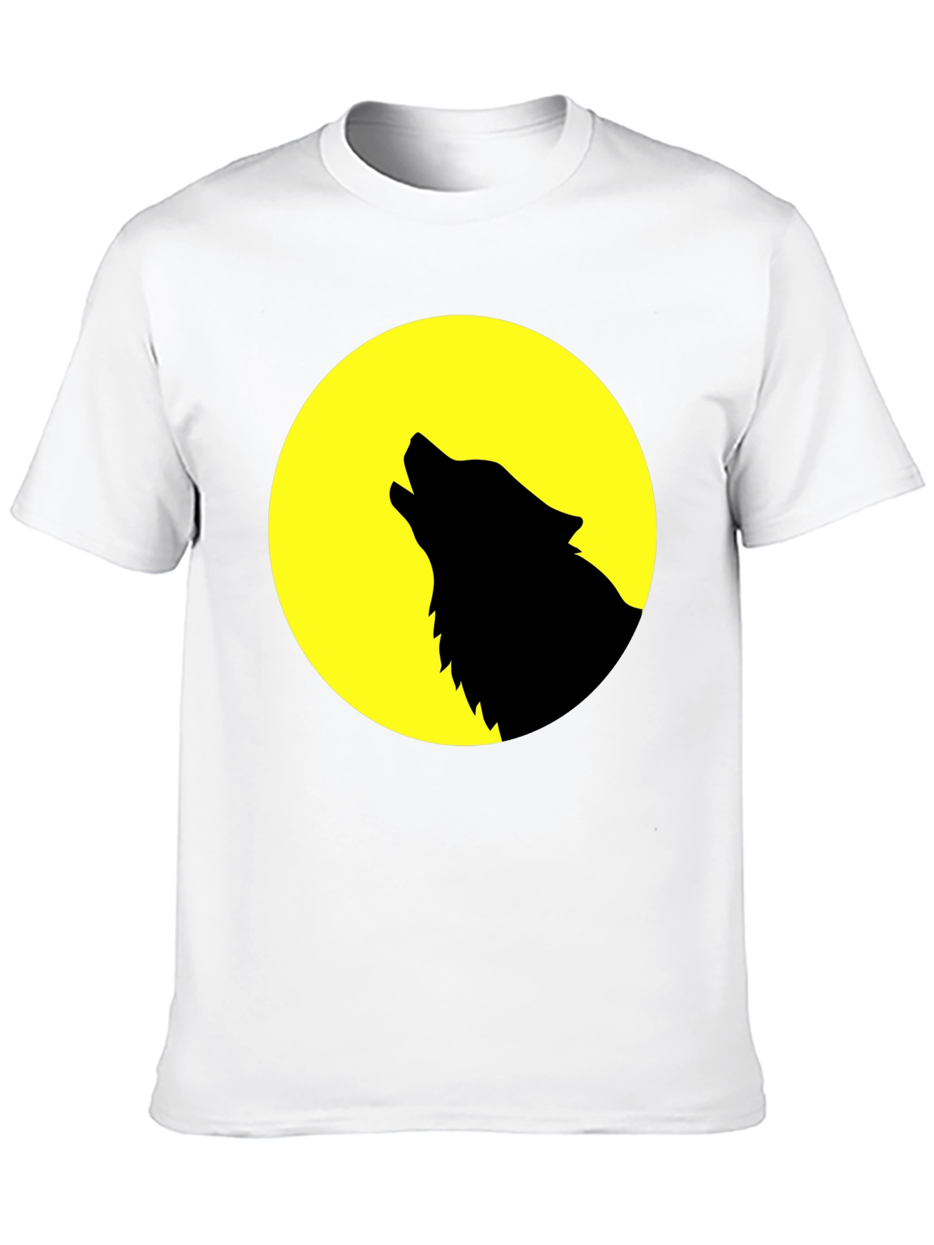 Wolf Howling at Moon Graphic T-Shirt - Black