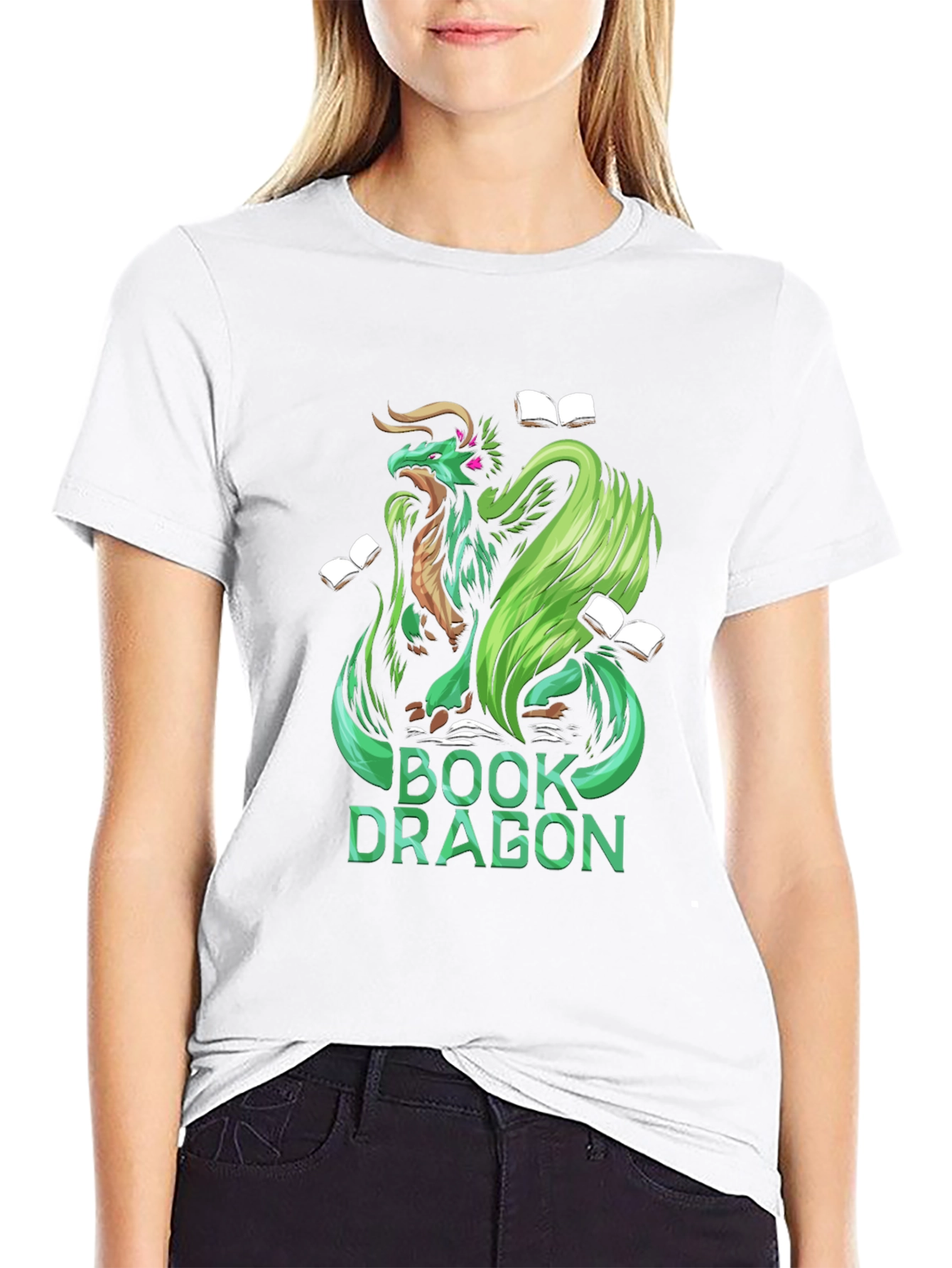 Book Dragon Graphic Tee - Black