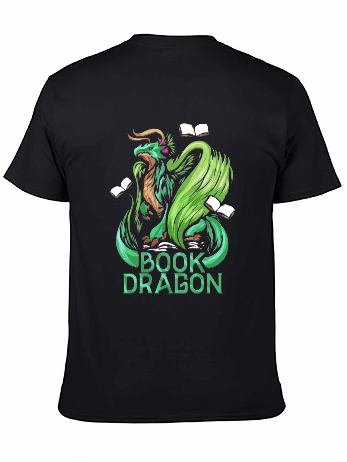 Book Dragon Graphic Tee - Black
