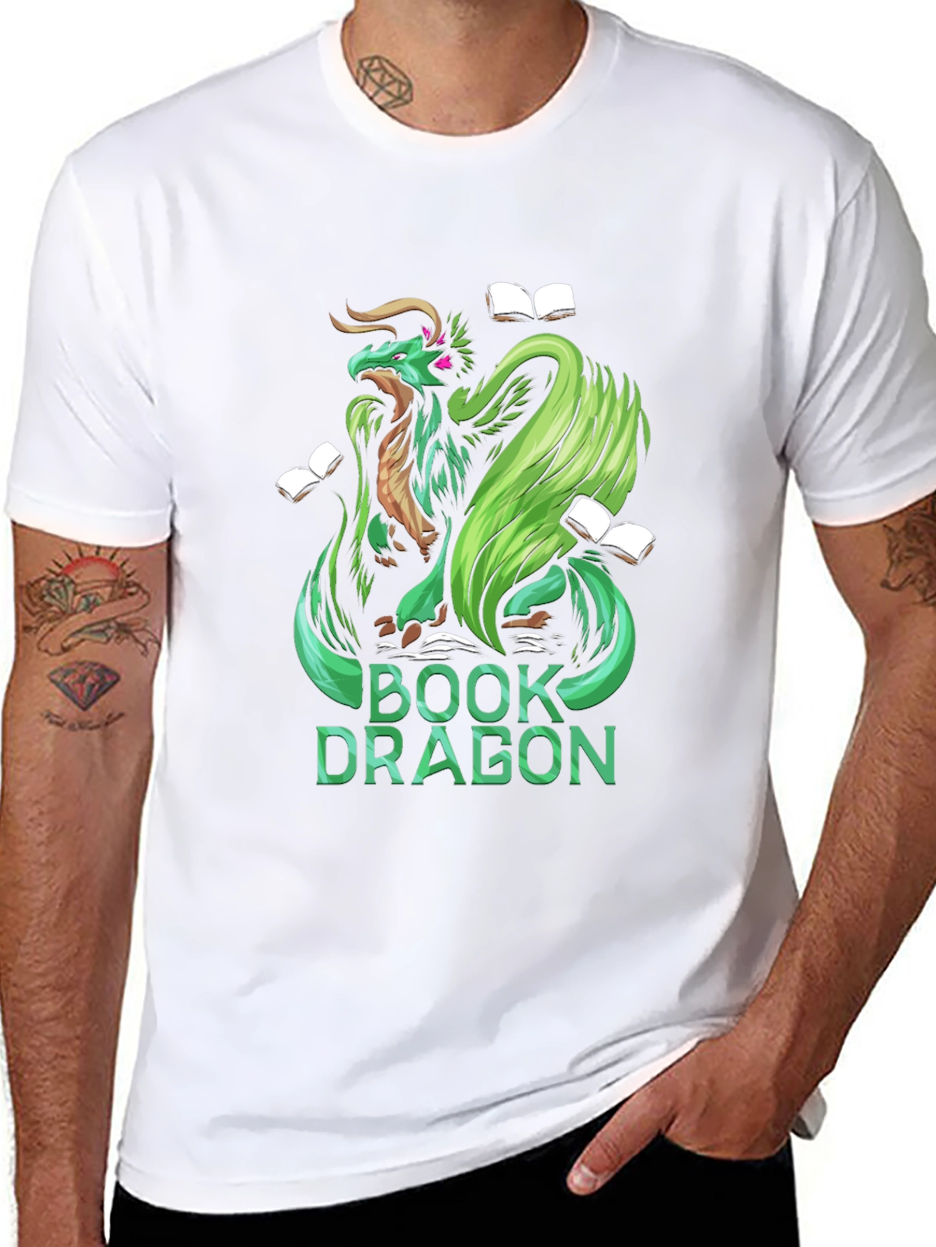 Book Dragon Graphic Tee - Black